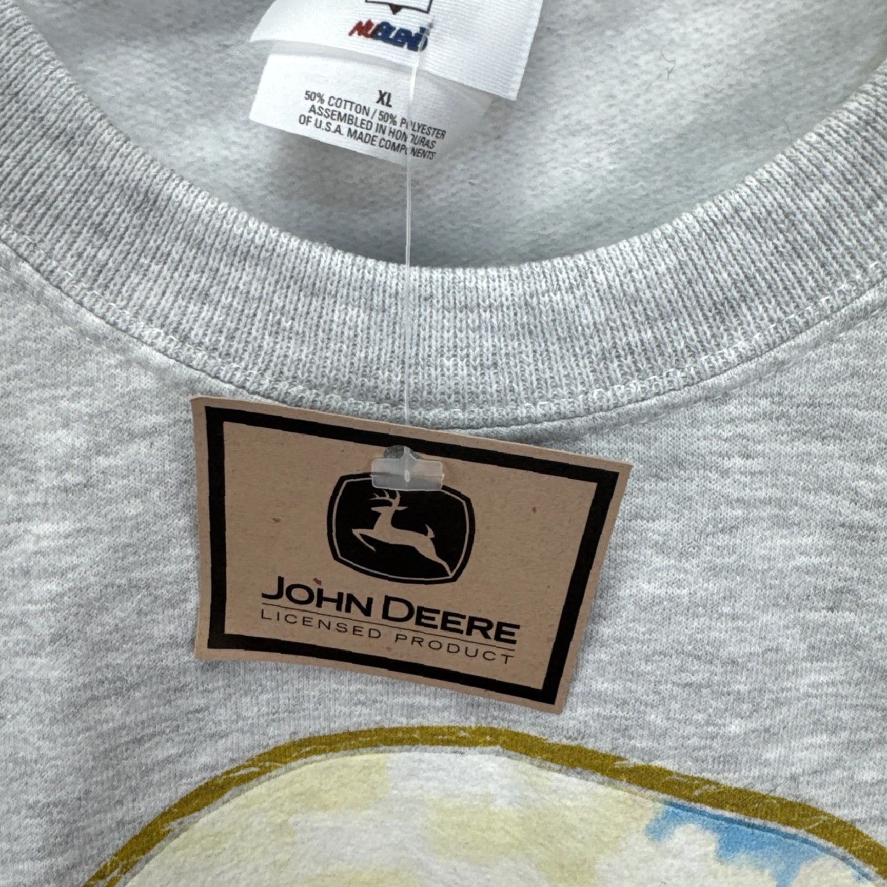 Jerzees VINTAGE John Deere Sweatshirt Mens XL Gray Graphic Print Tractor Crewneck Jerzees Size US XL / EU 56 / 4 - 4 Thumbnail