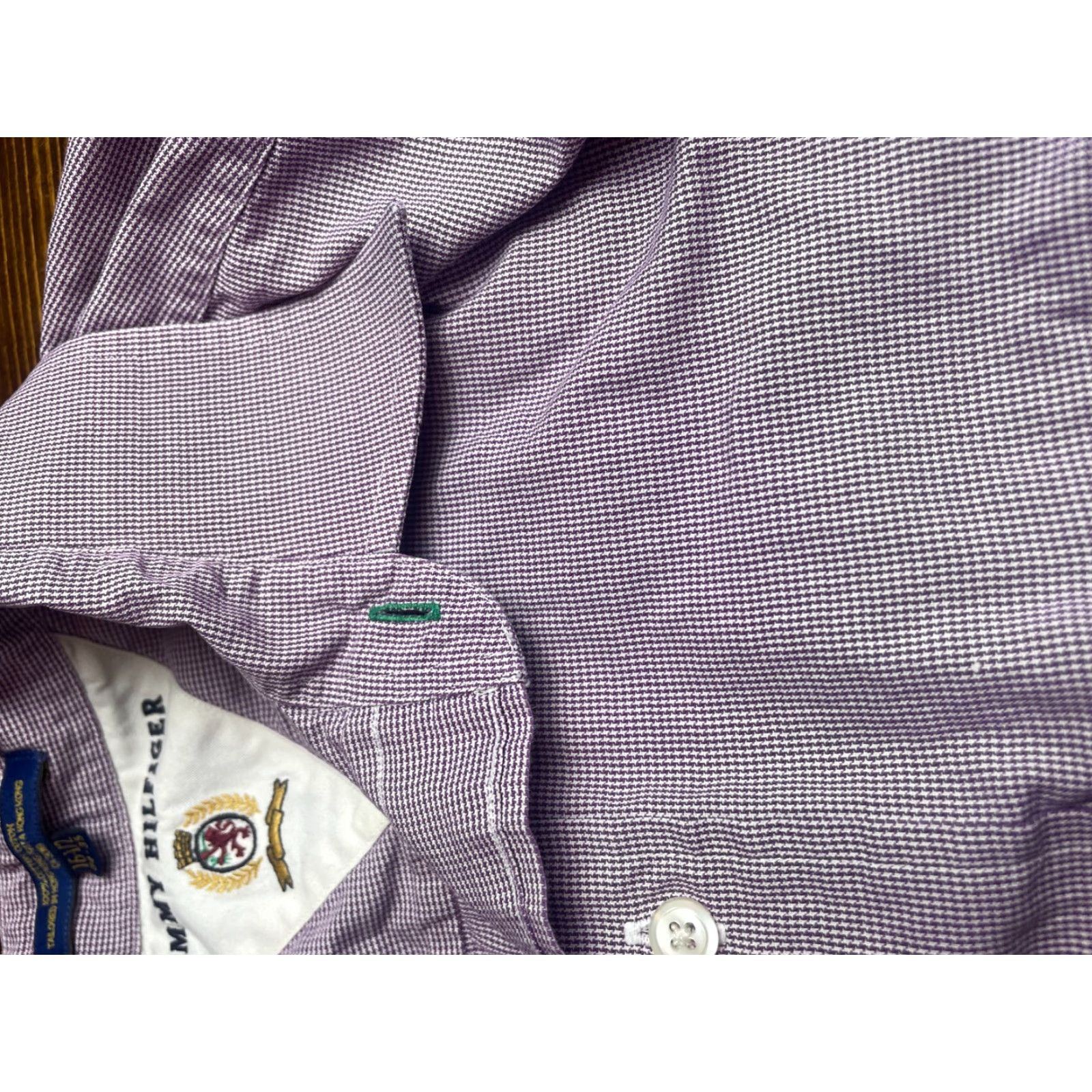 Tommy Hilfiger TOMMY HILFIGER Shirt 16-1/2 34-35 Purple White Button-Up Long Sleeve Mens Casual Plaid Size US L / EU 52-54 / 3 - 5 Thumbnail