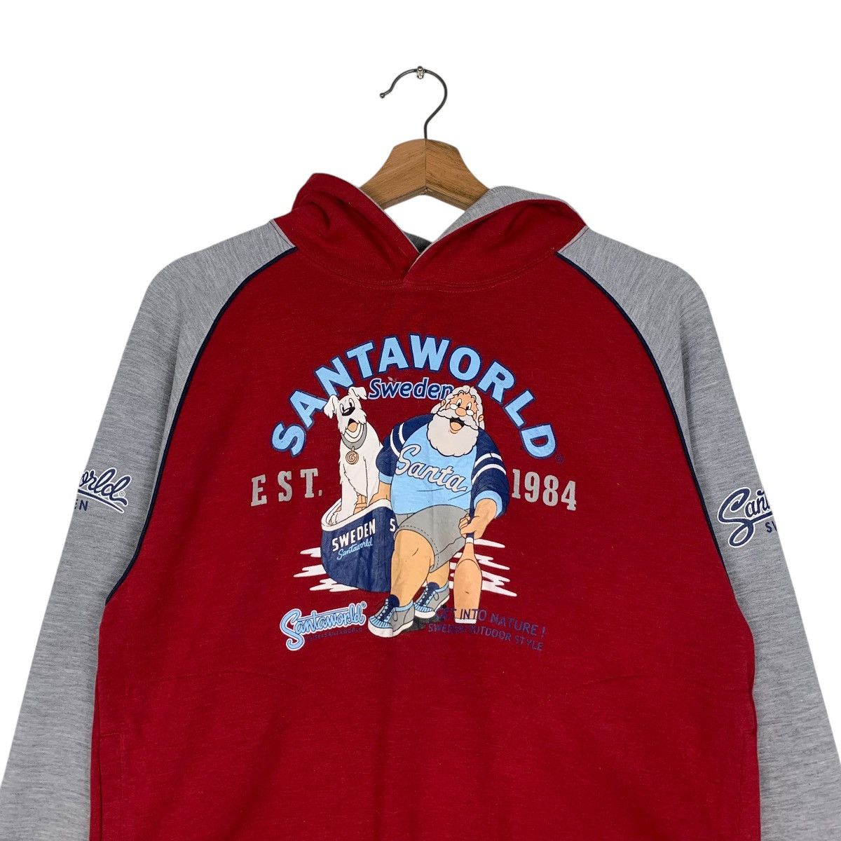 Japanese Brand SANTAWORLD Graphics Printed Hoodies Sweatshirt #1483-C67 Size US L / EU 52-54 / 3 - 11 Thumbnail
