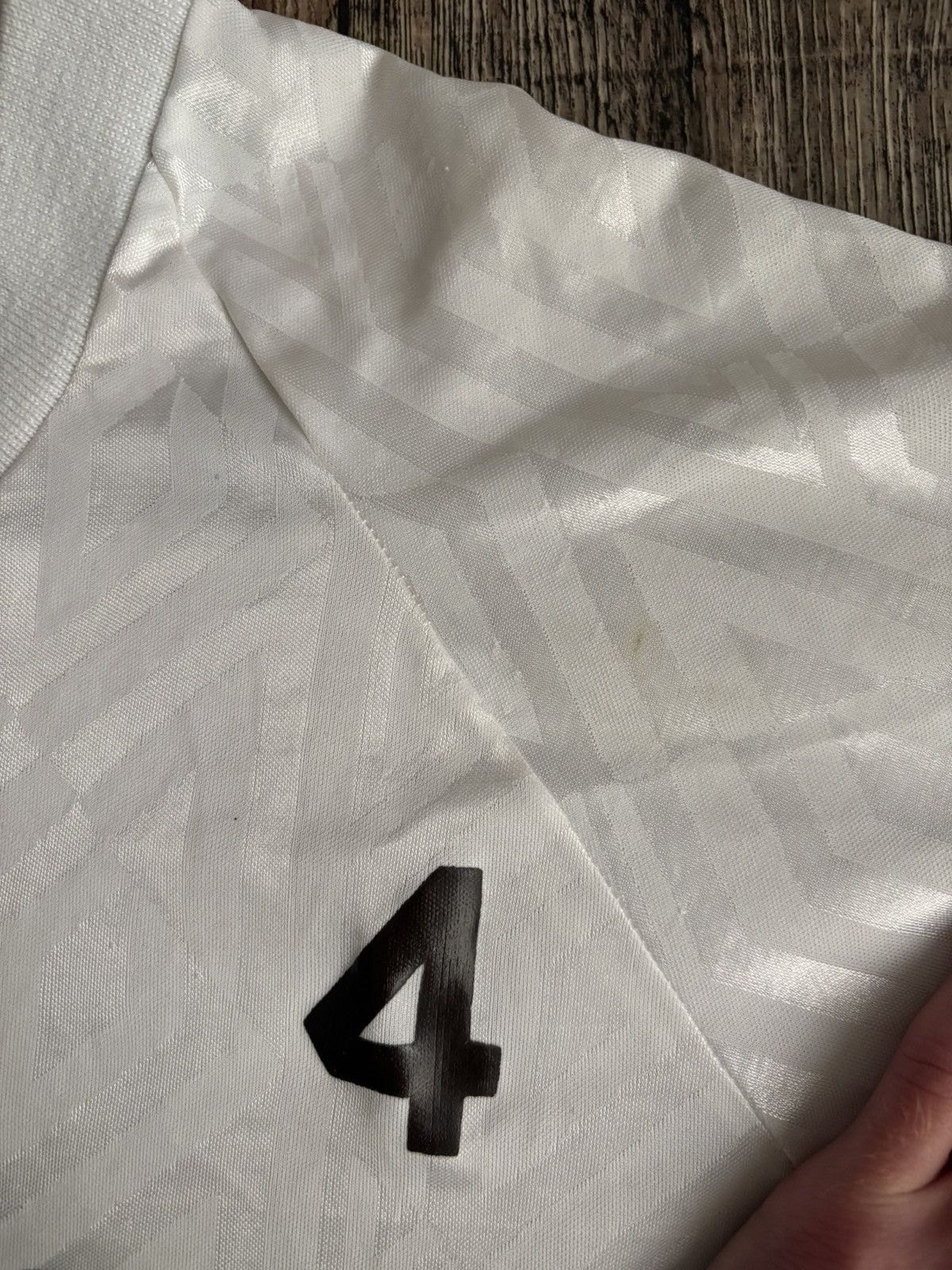 Vintage Vintage 90s UMBRO Quincy University #4 Atkinson Match Worn Size US XL / EU 56 / 4 - 7 Thumbnail