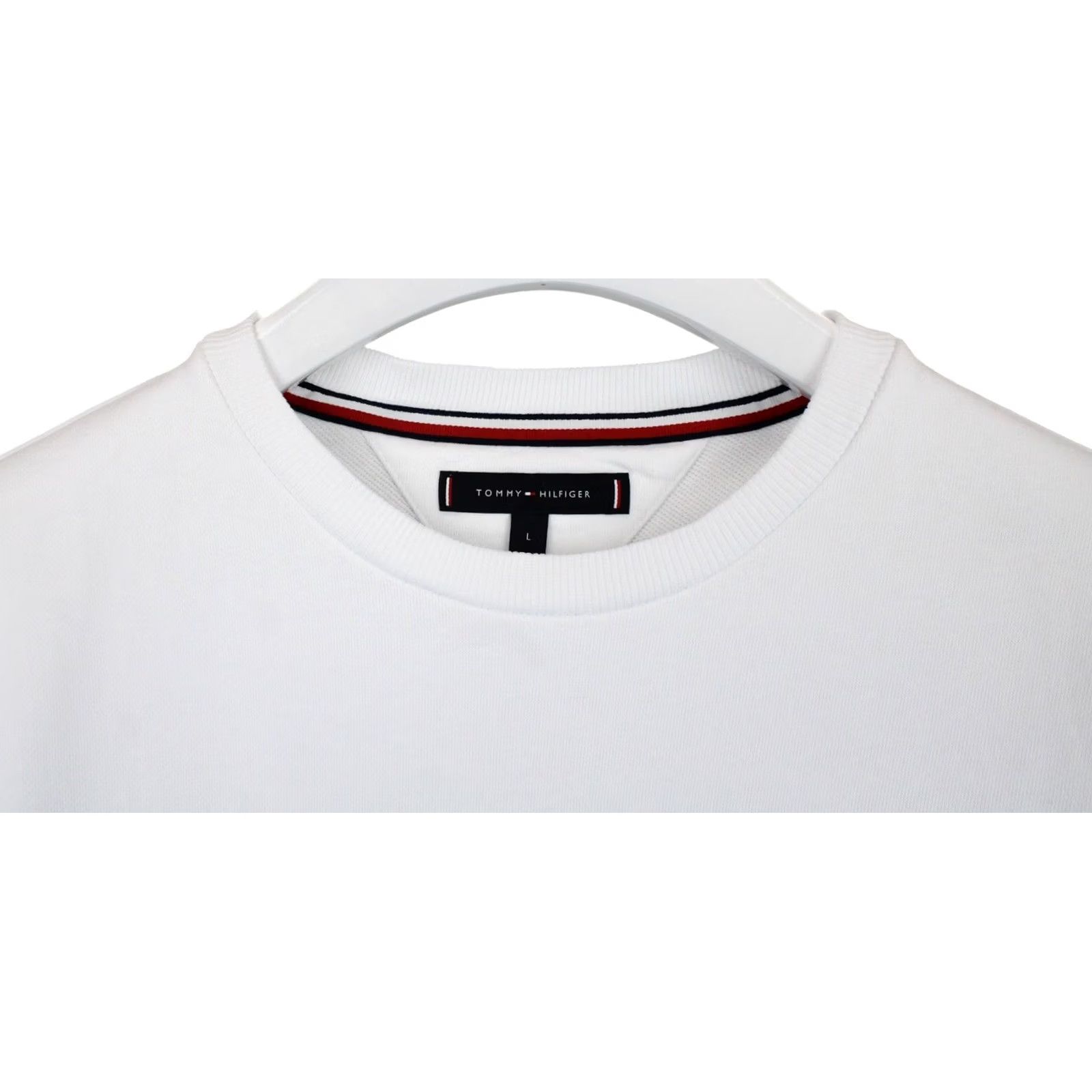 Tommy Hilfiger Tommy Hilfiger Sweatshirt Men Large Pullover Crew Neck Logo White Size US L / EU 52-54 / 3 - 4 Thumbnail
