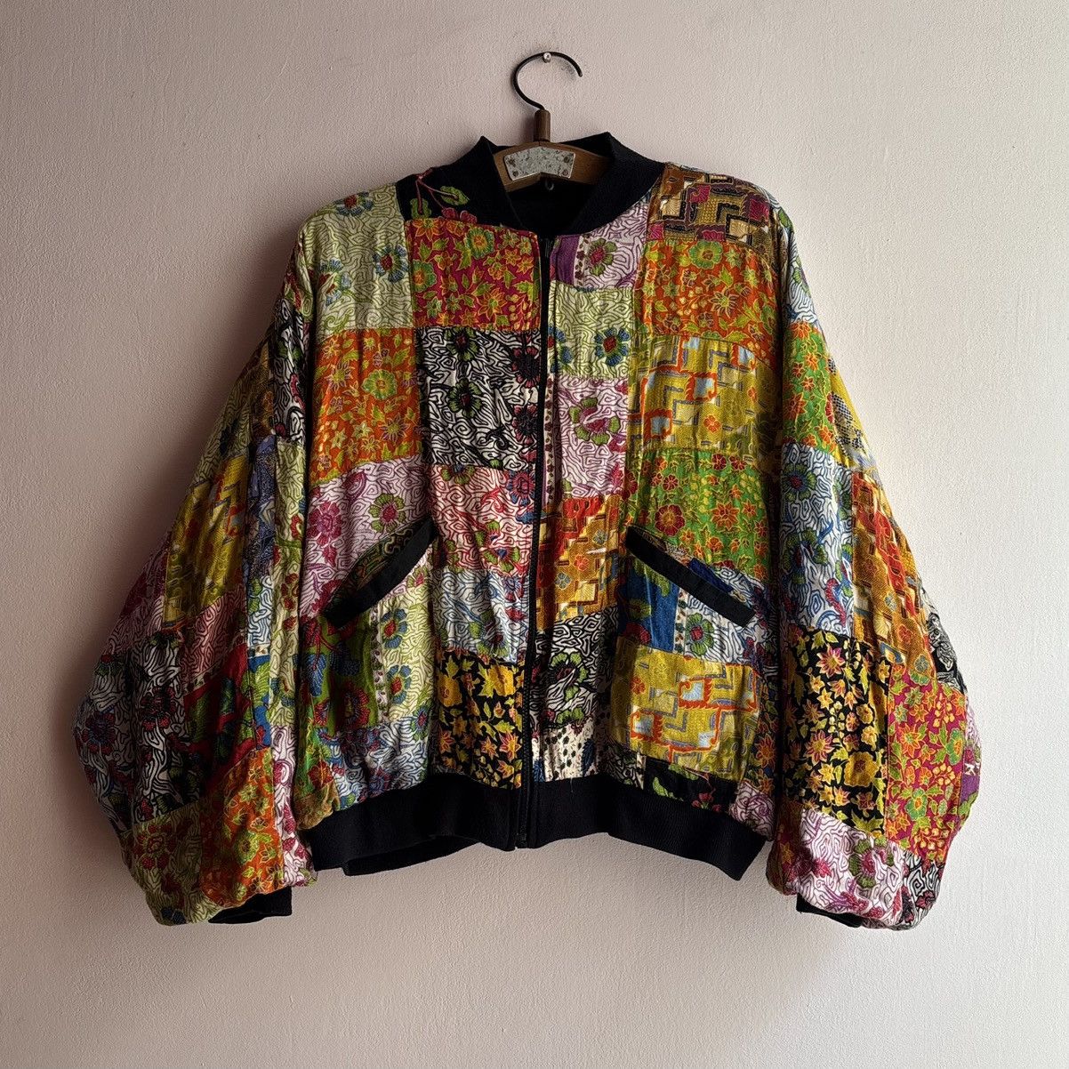 Bode Vintage 90’s Archival Patchwork Surf Bomber Jacket Boho Hipp Size US M / EU 48-50 / 2 - 1 Thumbnail