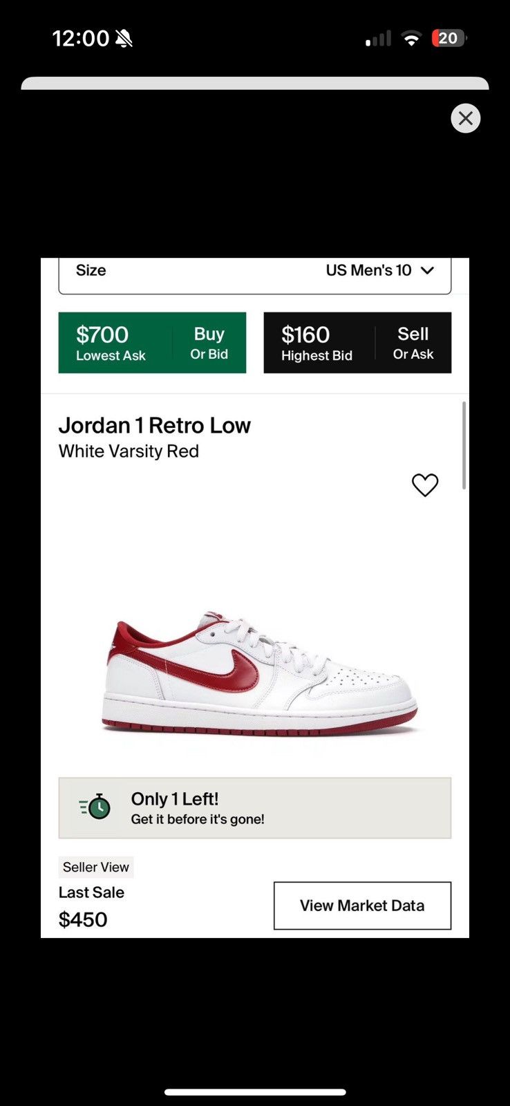 Jordan Brand Jordan 1 Low OG Metallic Red Size US 10 / EU 43 - 9 Thumbnail