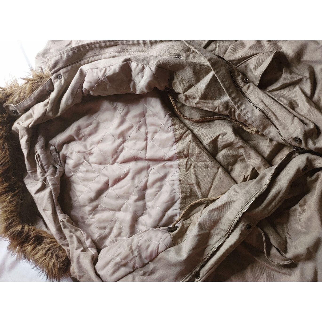 Liz Claiborne Liz Claiborne canvas parka coat with fur hood, XL, khaki Size XL / US 12-14 / IT 48-50 - 4 Thumbnail