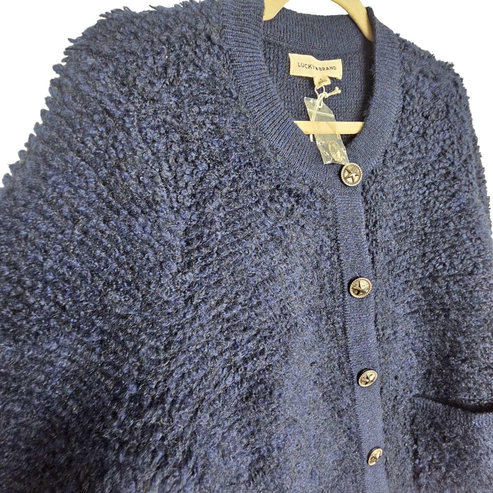 Lucky Brand Lucky Brand Womens Raglan Sleeve Bouclé Cardigan Sz L Cozy Size L / US 10 / IT 46 - 6 Thumbnail