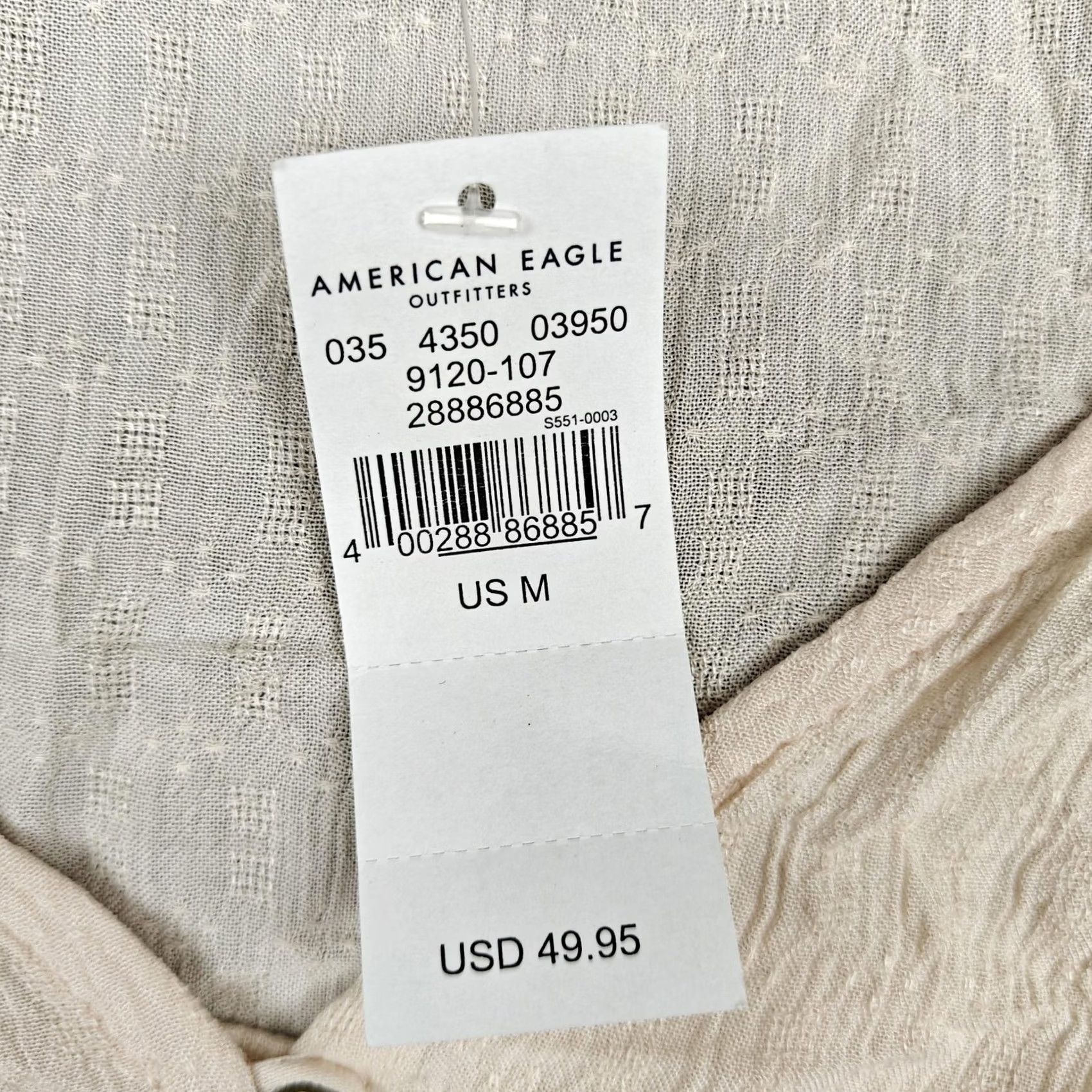 American Eagle Outfitters American Eagle Outfitters Blouse Womens Medium White Boho Peplum Tunic Top Lace Size M / US 6-8 / IT 42-44 - 2 Thumbnail