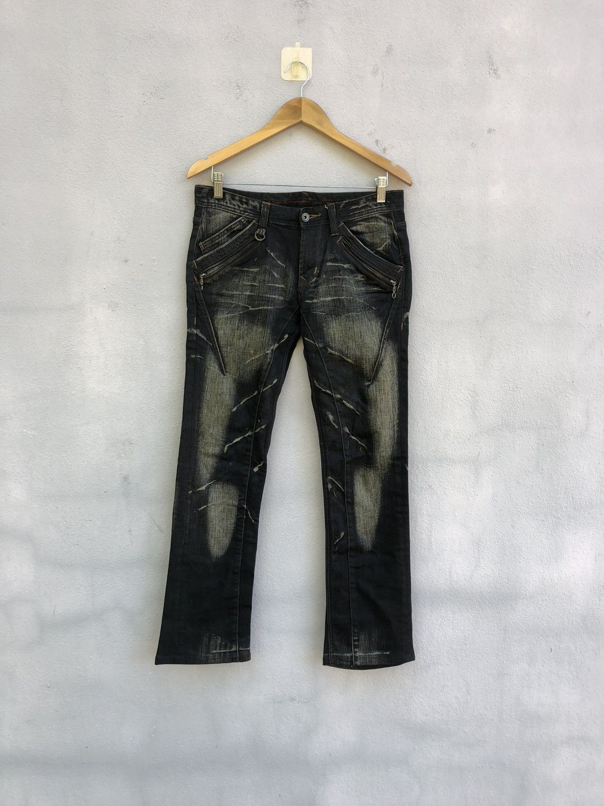 Nicole Club Nicole Club Flare Washed Biker Jeans Size US 28 / EU 44 - 1 Thumbnail