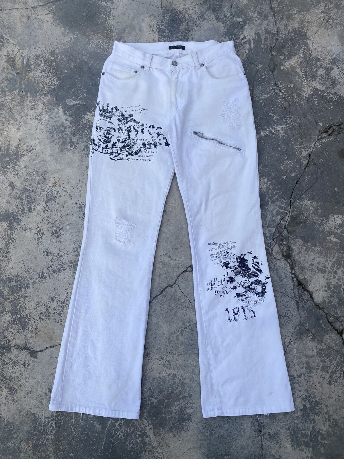 If Six Was Nine 🔥SHIMAMURA🔥 Punk Poem White Flare Size US 28 / EU 44 - 1 Thumbnail