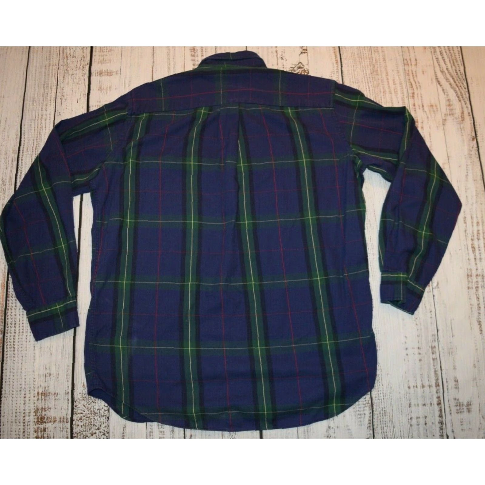 Vintage VINTAGE L.L. Bean INDIGO Plaid SHIRT Mens Large Long Sleeve Button-Down Flannel Cotton Blend Rangeley USA Size US L / EU 52-54 / 3 - 7 Thumbnail