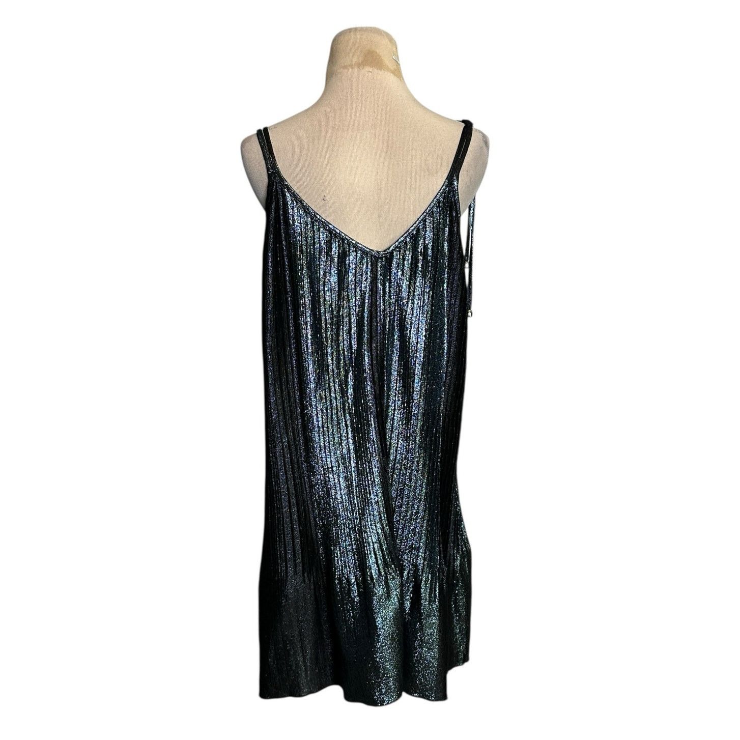 Adam Selman Adam Selman metallic pleated slip mini dress size Small Size S / US 4 / IT 40 - 2 Thumbnail