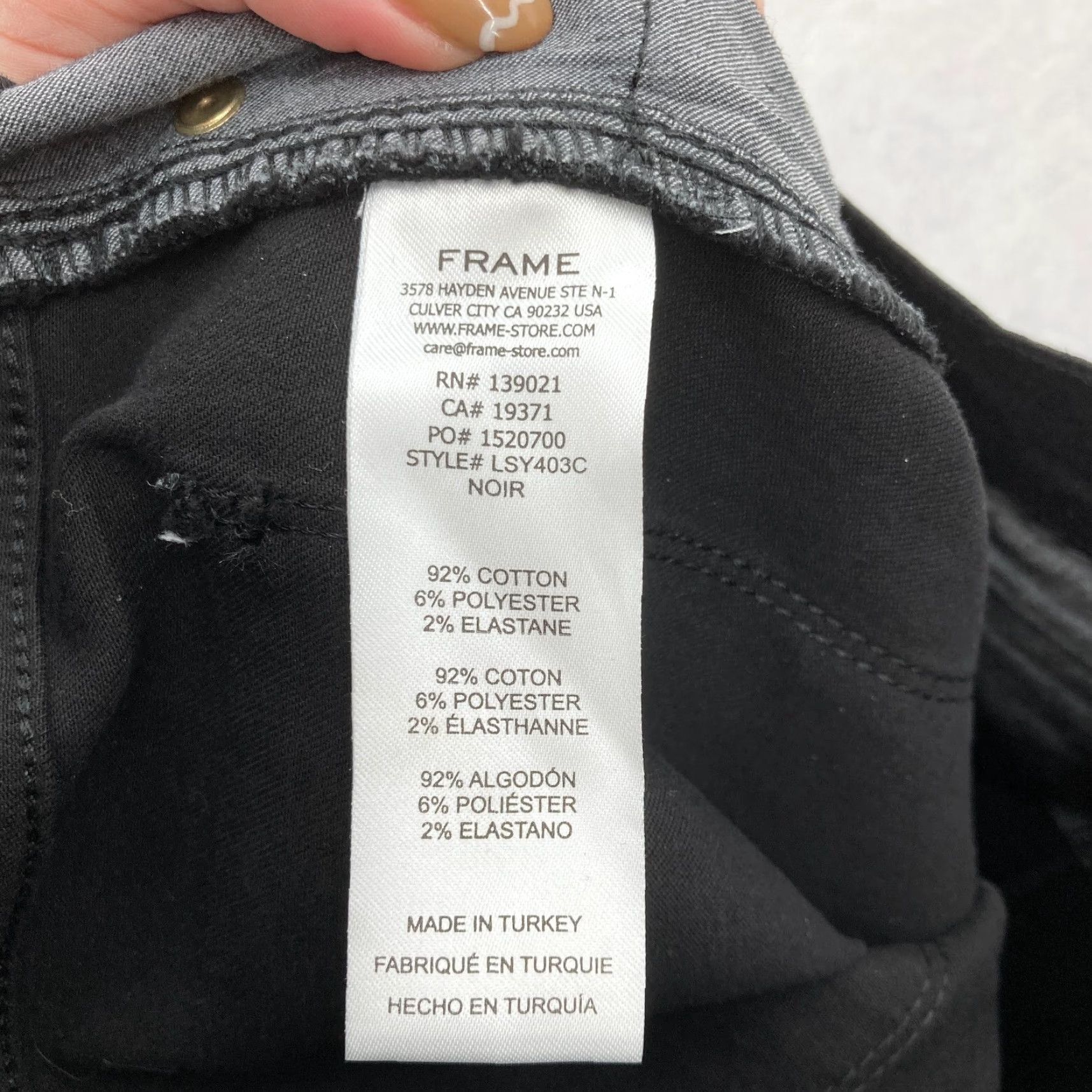 Frame FRAME Le Sylvie Slender Straight Wax Coated Jeans Women's 32 Black Slim Fit Denim 5-Pocket Size 24" / US 00 / IT 34 - 5 Thumbnail