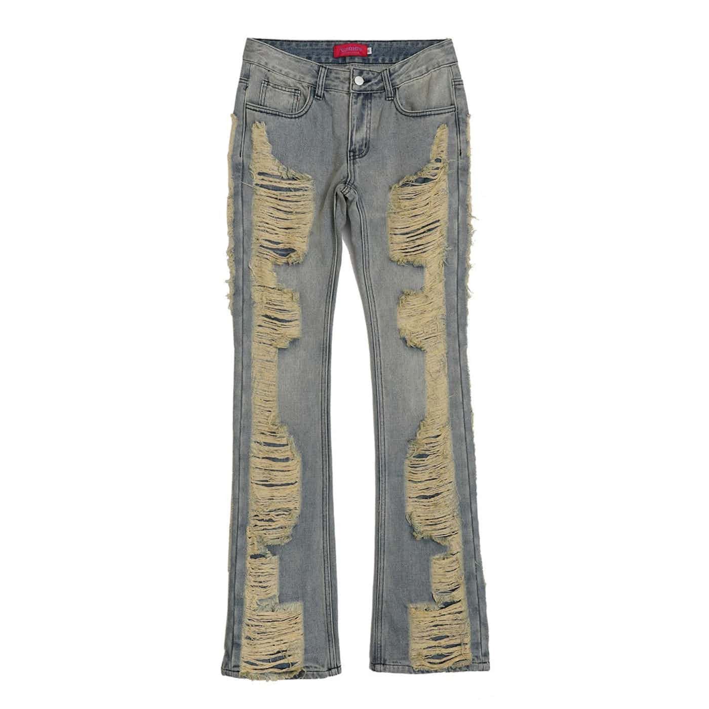 Jean × Vintage ripped washed faded flared damaged jeans Size US 30 / EU 46 - 5 Thumbnail