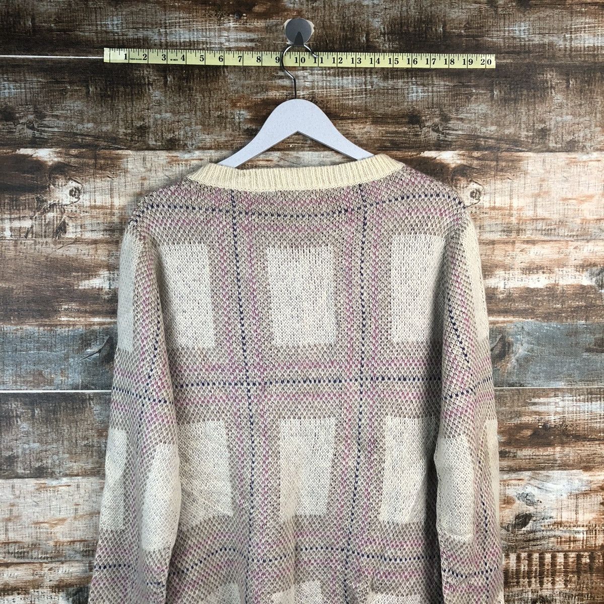 Vintage DLL Crocodille Brown Cardigan Knitwear #C040 Size US L / EU 52-54 / 3 - 15 Thumbnail