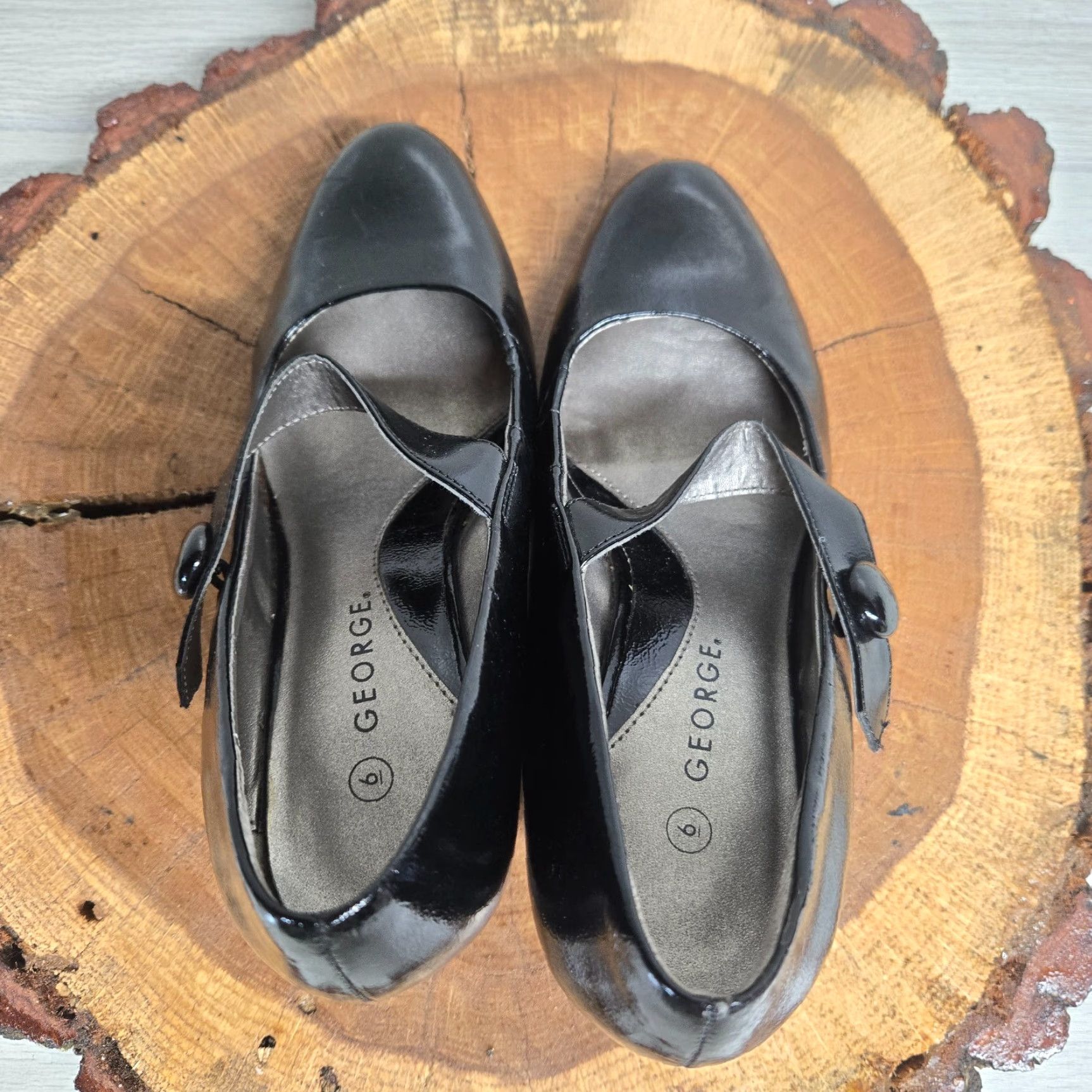 George George Pumps Heels Slip On Adult Women's Size 6 Black Stiletto Pump Shoe Formal 90s? Size US 6 / IT 36 - 5 Thumbnail