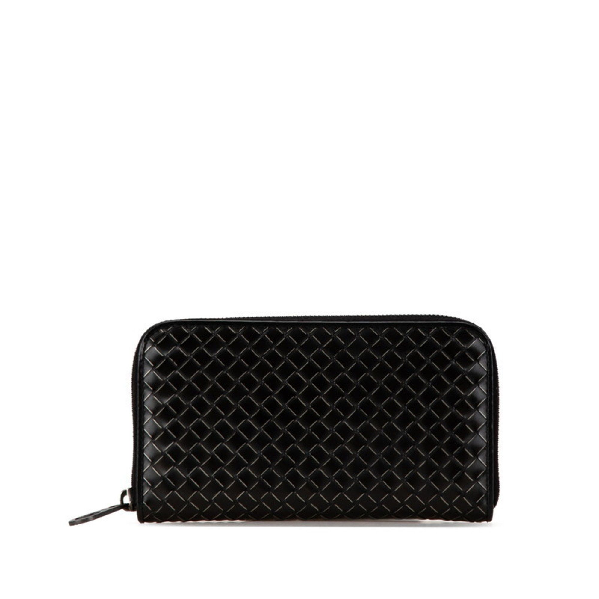 Bottega Veneta Bottega Veneta Intrecciato Long Wallet Black Leather Women's BOTTEGAVENETA Size ONE SIZE - 1 Thumbnail
