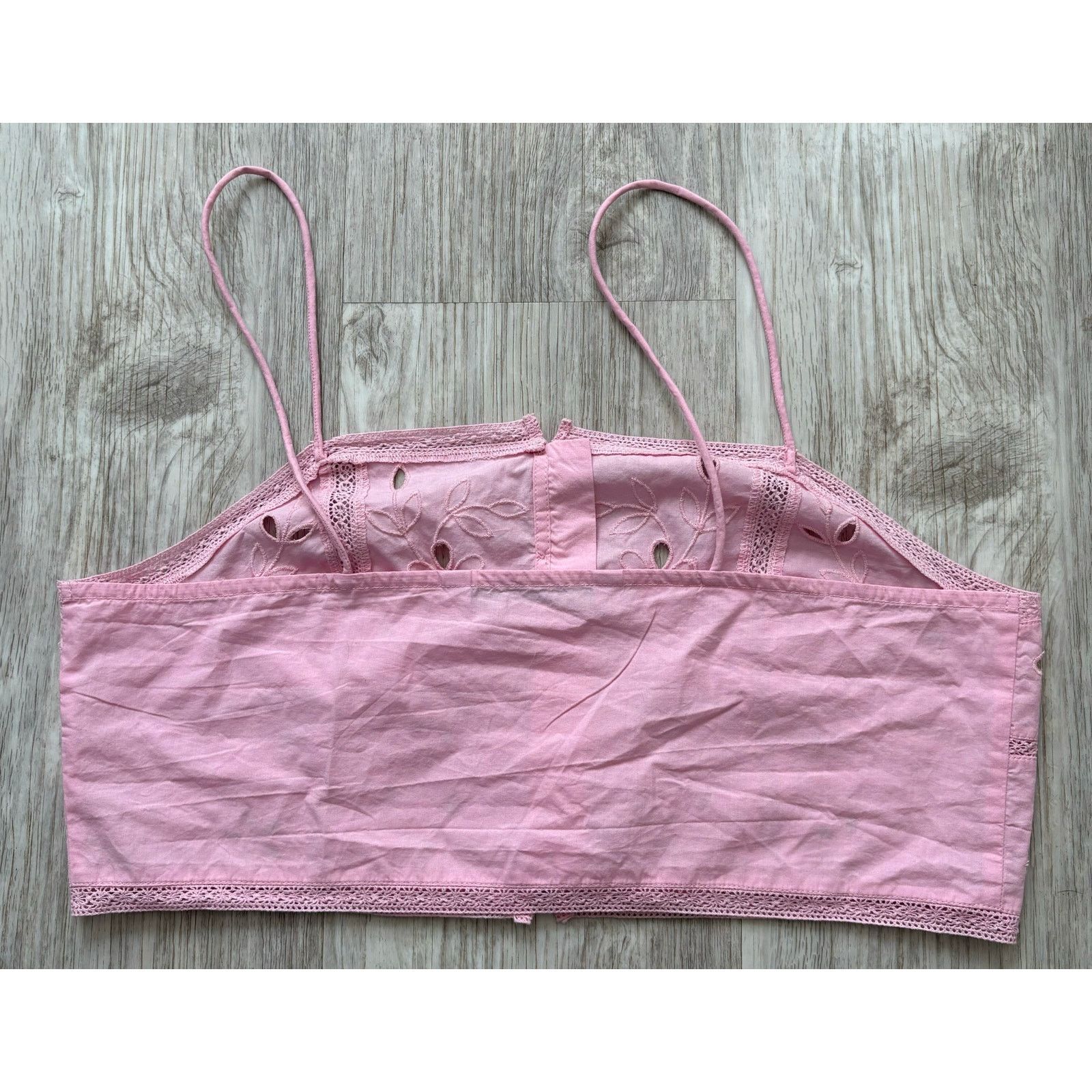 Zara Zara | Floral Embroidered Square Neck Crop Top | Small Size S / US 4 / IT 40 - 2 Thumbnail