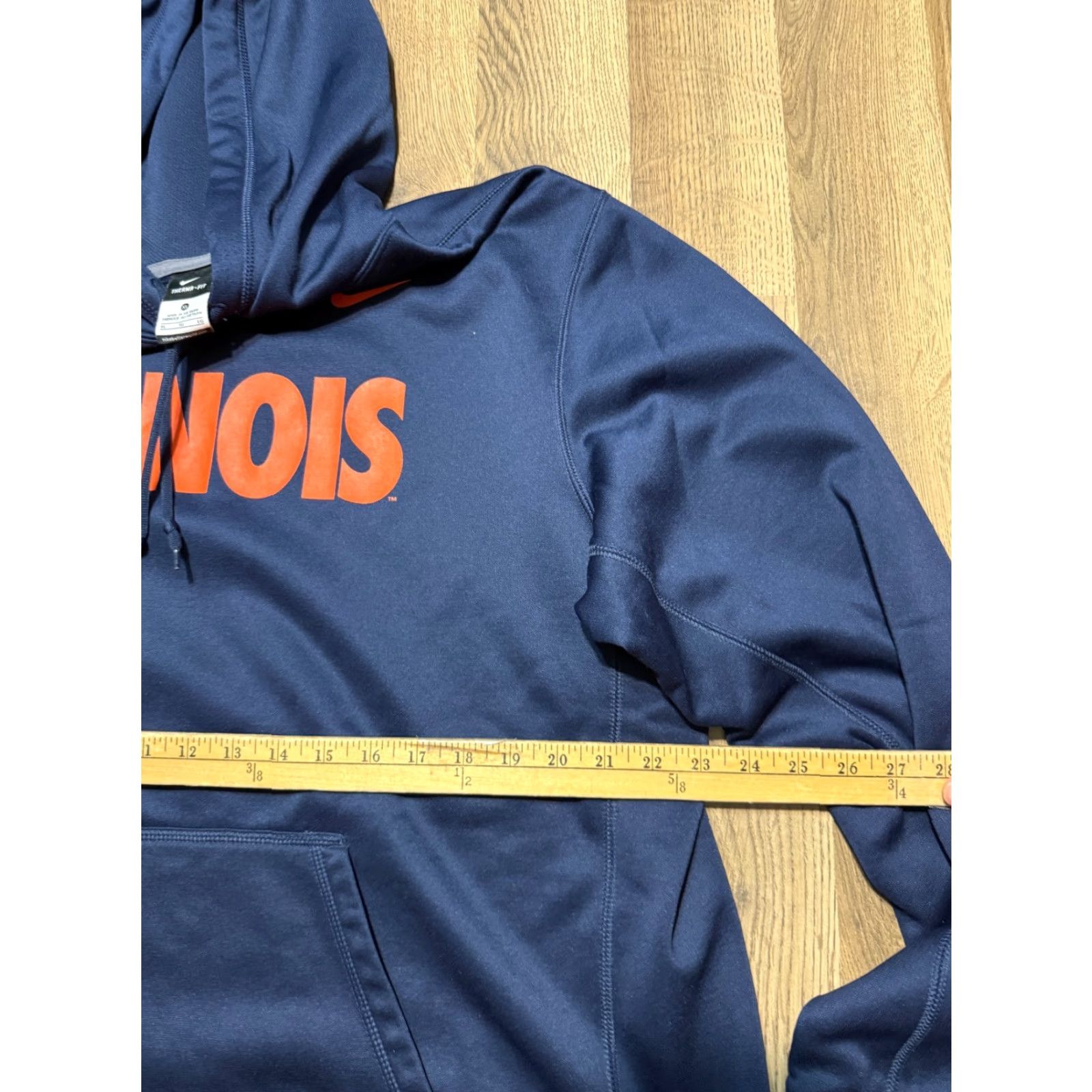 Nike Nike Sweatshirt Men XL Blue Orange Pullover Drawstring Illinois Crew Neck Long Sleeve Logo Solid Regular Vintage No Size US XL / EU 56 / 4 - 7 Thumbnail