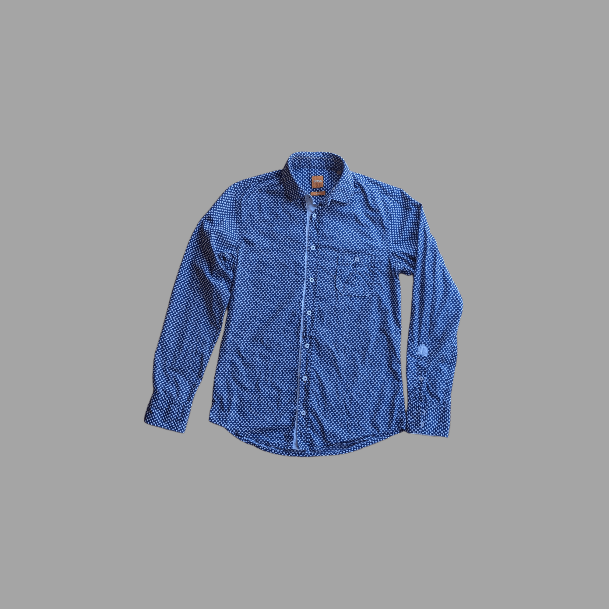 Hugo Boss × Vintage Hugo Boss Orange EslimE Vintage Shirt Printed Monogram Size US S / EU 44-46 / 1 - 2 Thumbnail