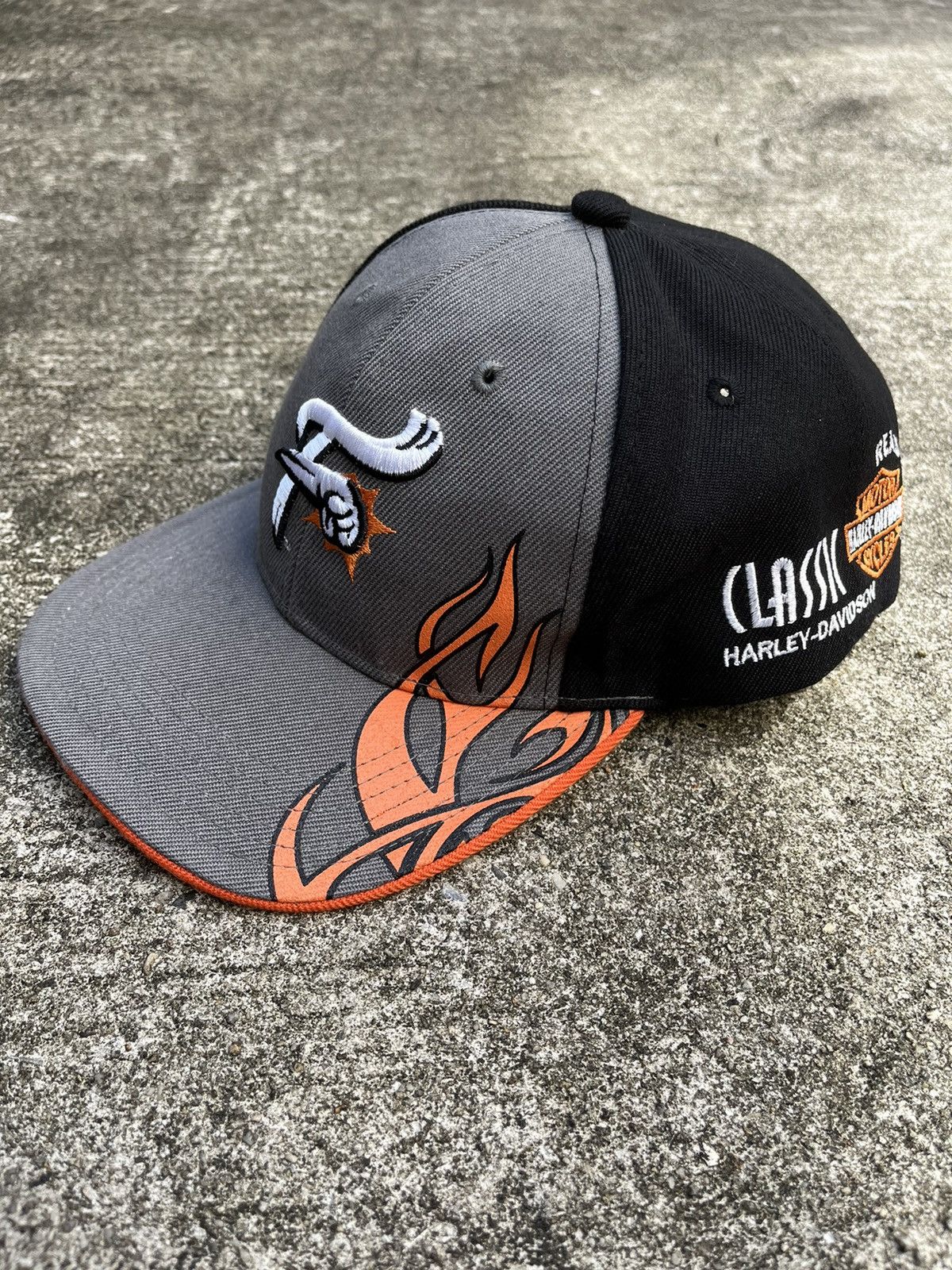 Harley Davidson Fire 🔥 Harley Davidson 🔥 Embroidered SnapBack Flames Cap Size ONE SIZE - 1 Thumbnail