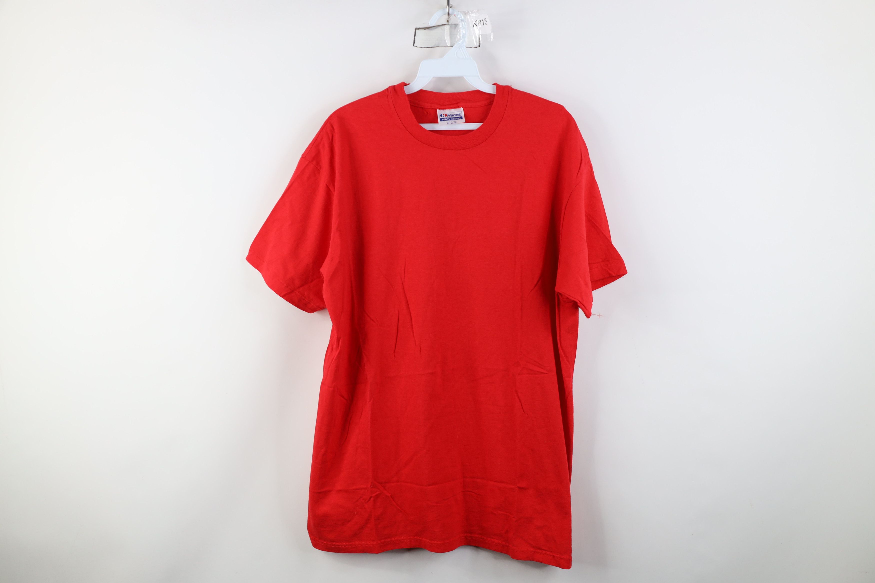 Hanes Vintage 80s 90s Hanes Short Sleeve T-Shirt Cotton Red USA Size US XL / EU 56 / 4 - 1 Thumbnail