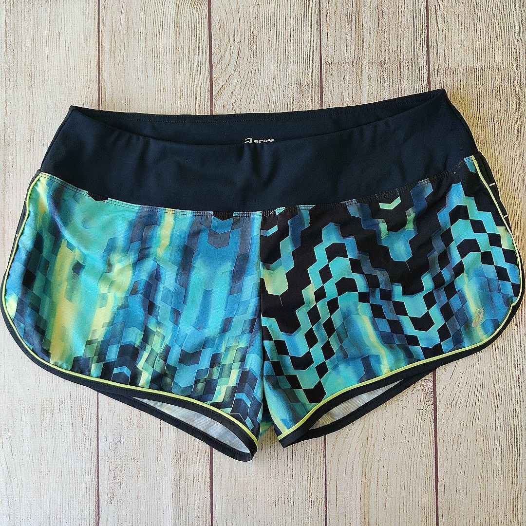 Asics Everysport Geometric Athletic Running Shorts with Brief L Size 34" / US 12 / IT 48 - 1 Thumbnail