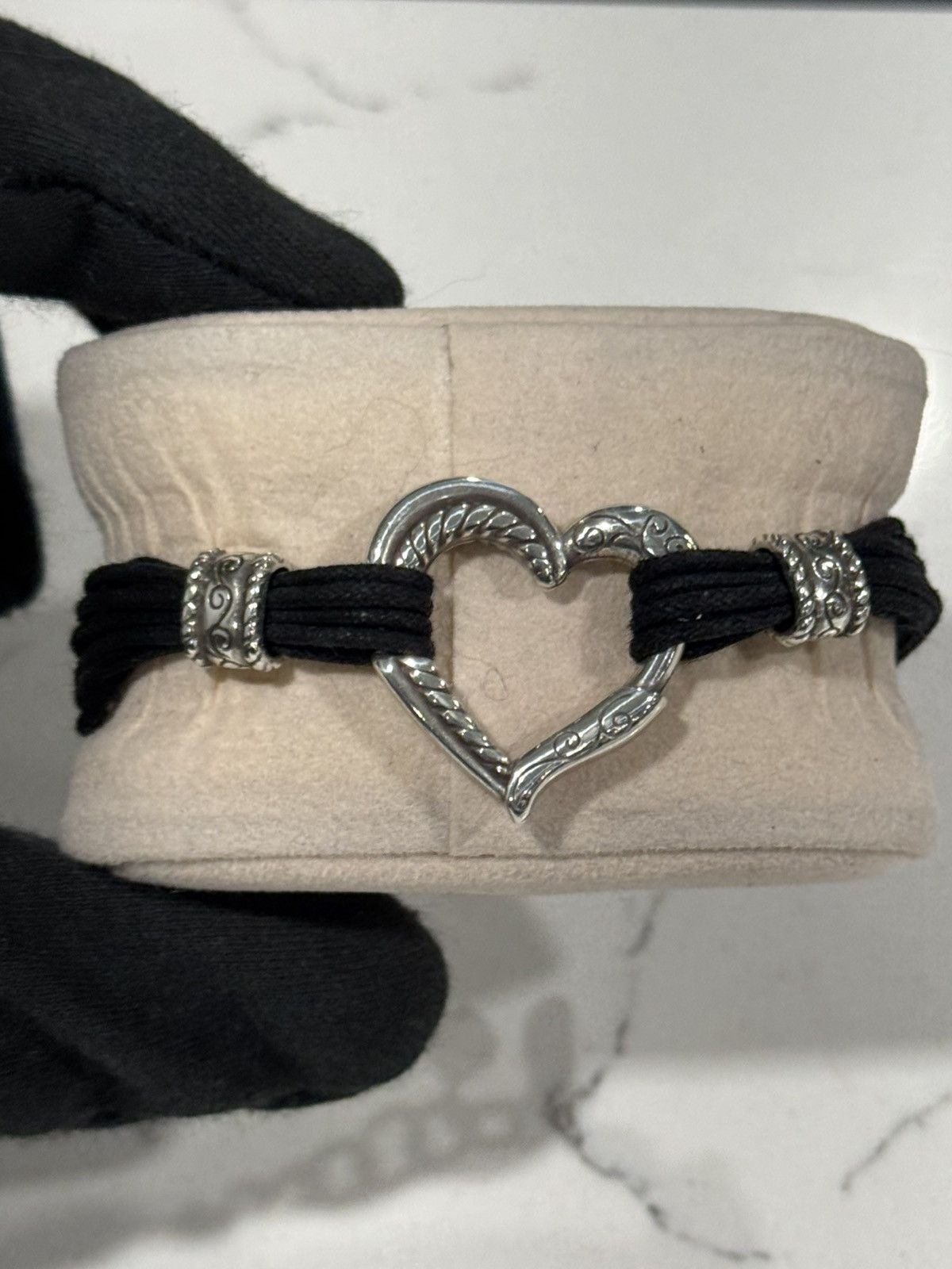 Brighton Brighton Heritage Heart Corded Bracelet Sterling Silver Size ONE SIZE - 1 Thumbnail