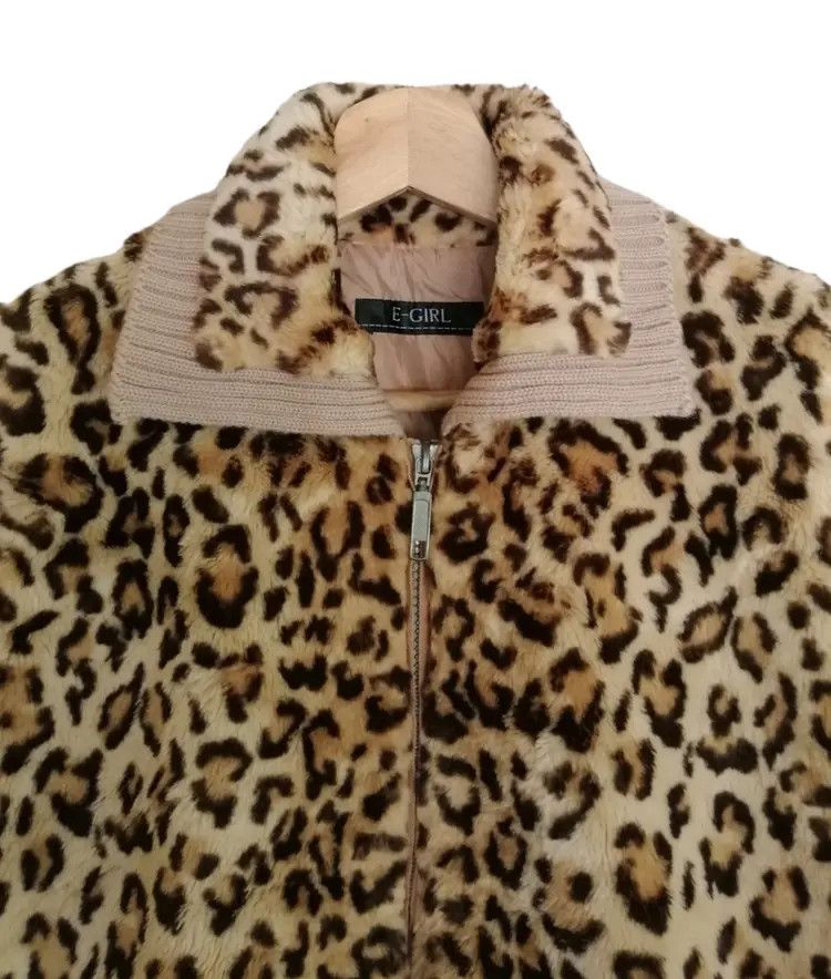 Japanese Brand E girl Y2K Style Leopard Print Zip up Sweater Jacket Size M / US 6-8 / IT 42-44 - 4 Thumbnail