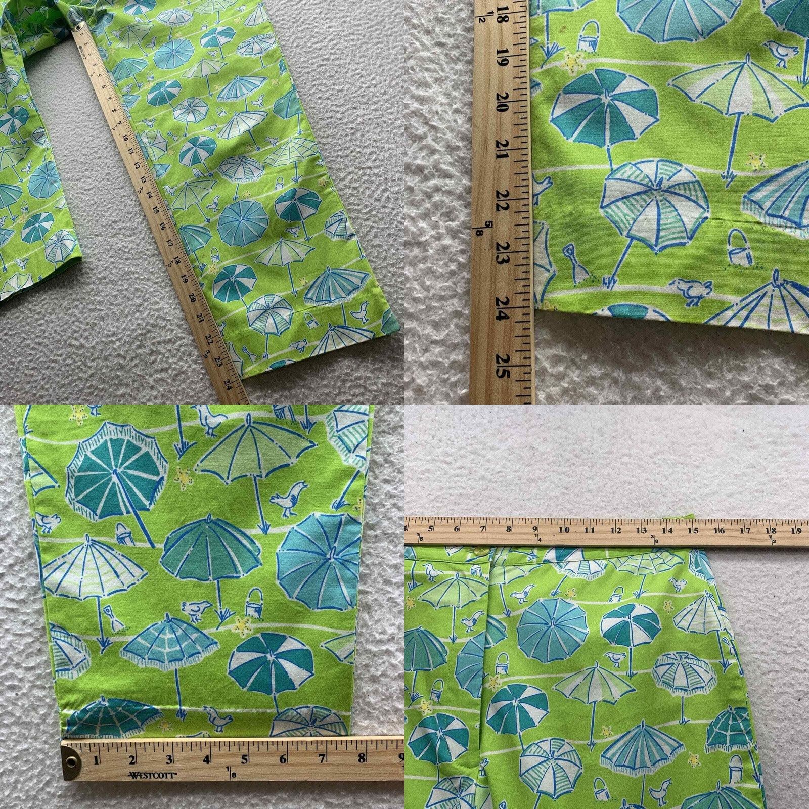 Lilly Pulitzer VINTAGE Lilly Pulitzer Pants Womens 6 Capri Beach Umbrella Seagull Sand Dollar Green Size 30" / US 8 / IT 44 - 8 Thumbnail