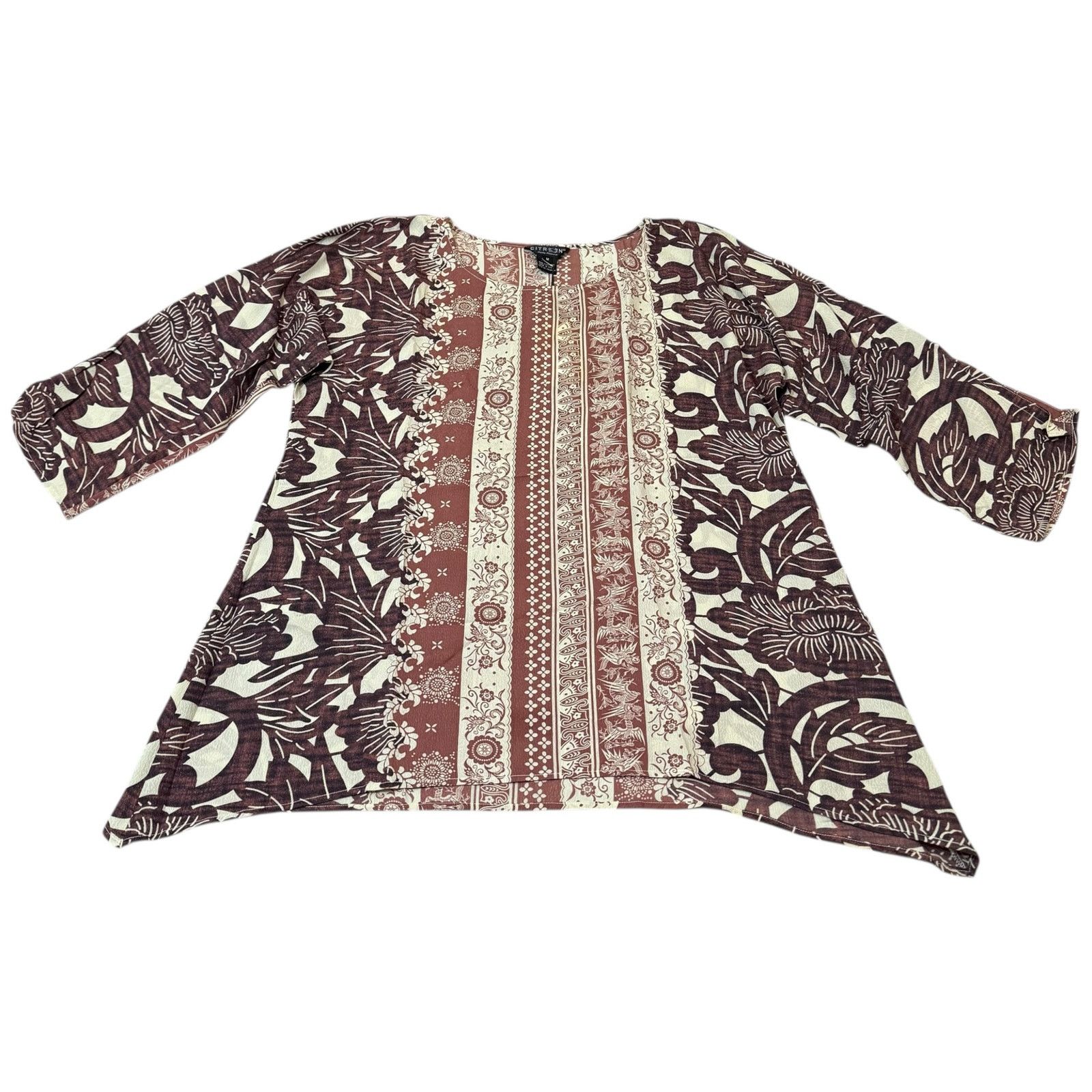 Other NEW Citron Santa Monica Tunic Top Silk Pattern Print Medium Size M / US 6-8 / IT 42-44 - 9 Thumbnail