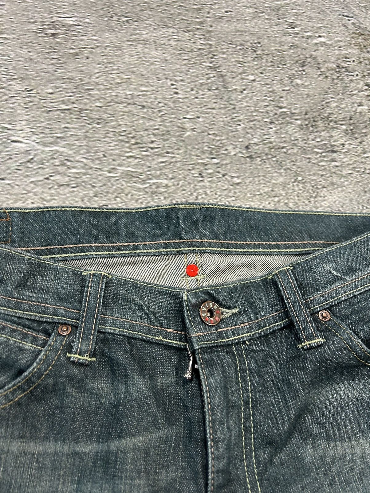 Evisu Evisu x Puma vintage navy green jeans seagulls distressed Size US 30 / EU 46 - 9 Thumbnail
