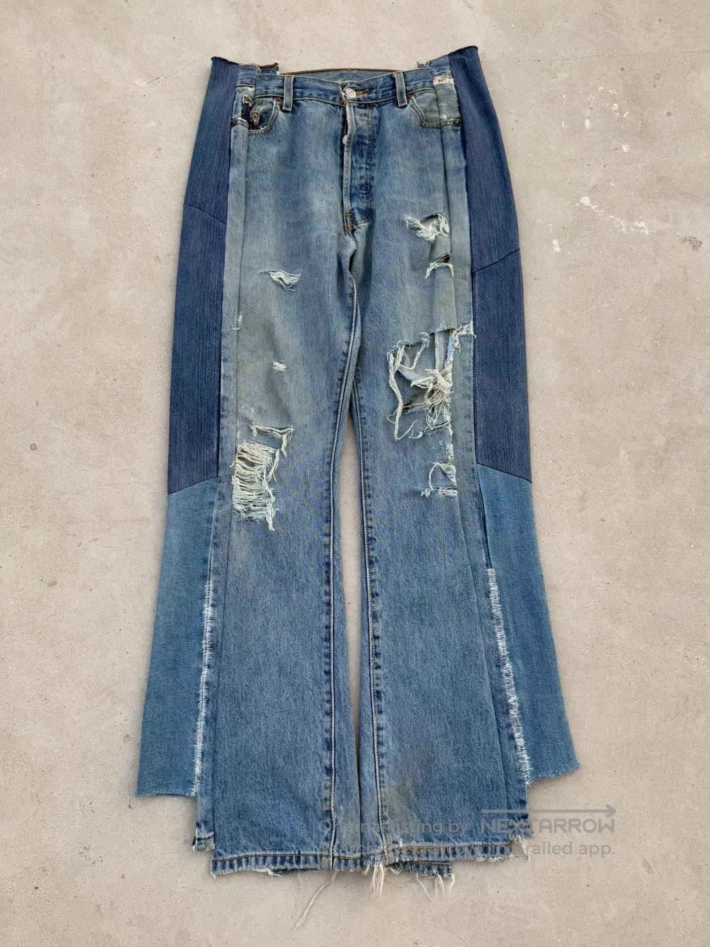 Vintage Vintage Remake Levis Deconstructed Flare Jeans. Size US 32 / EU 48 - 1 Thumbnail