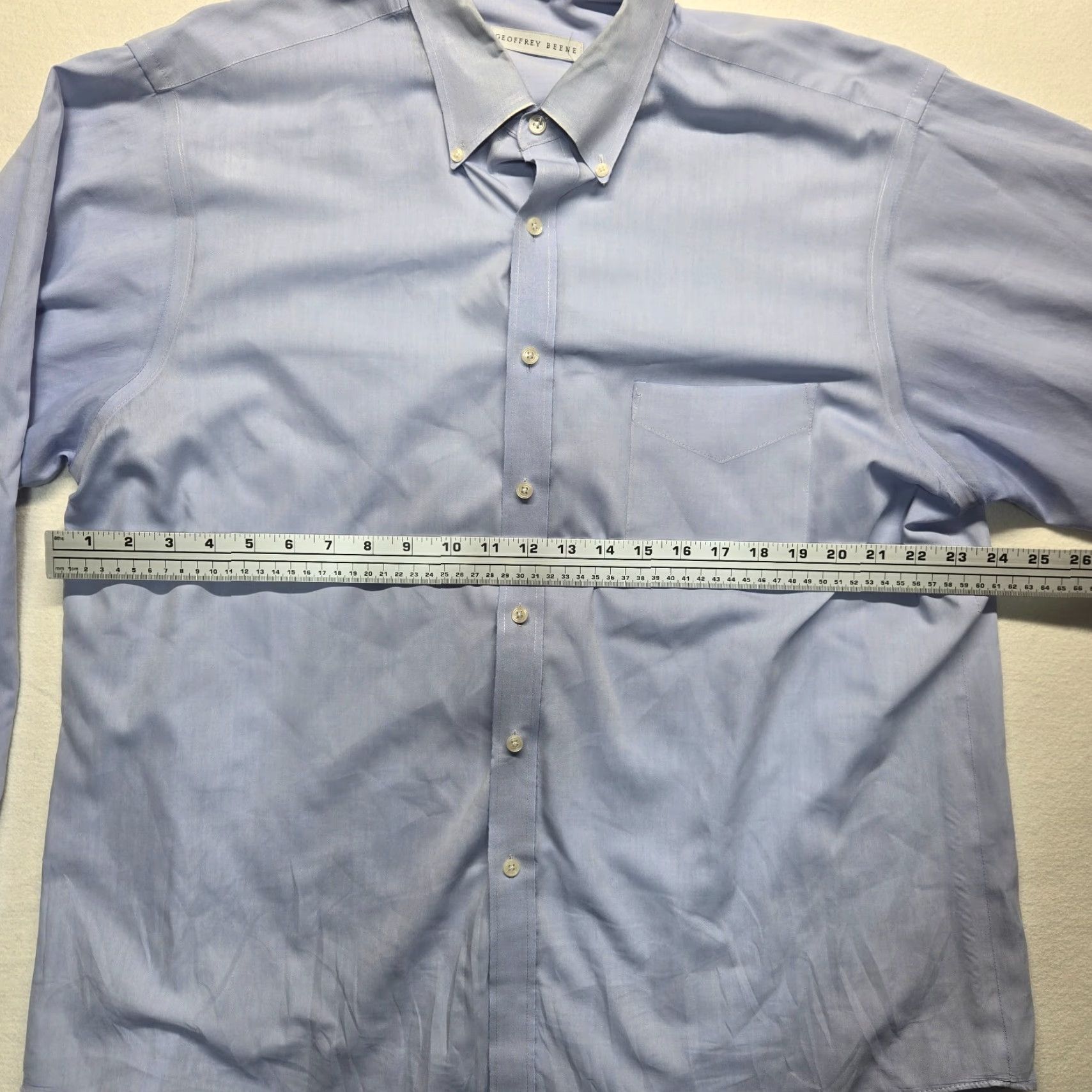 Geoffrey Beene Geoffrey Beene Shirt Button-Up Adults XL Blue Solid Long Sleeve Men’s 17.5 34/35 Size US XL / EU 56 / 4 - 4 Thumbnail