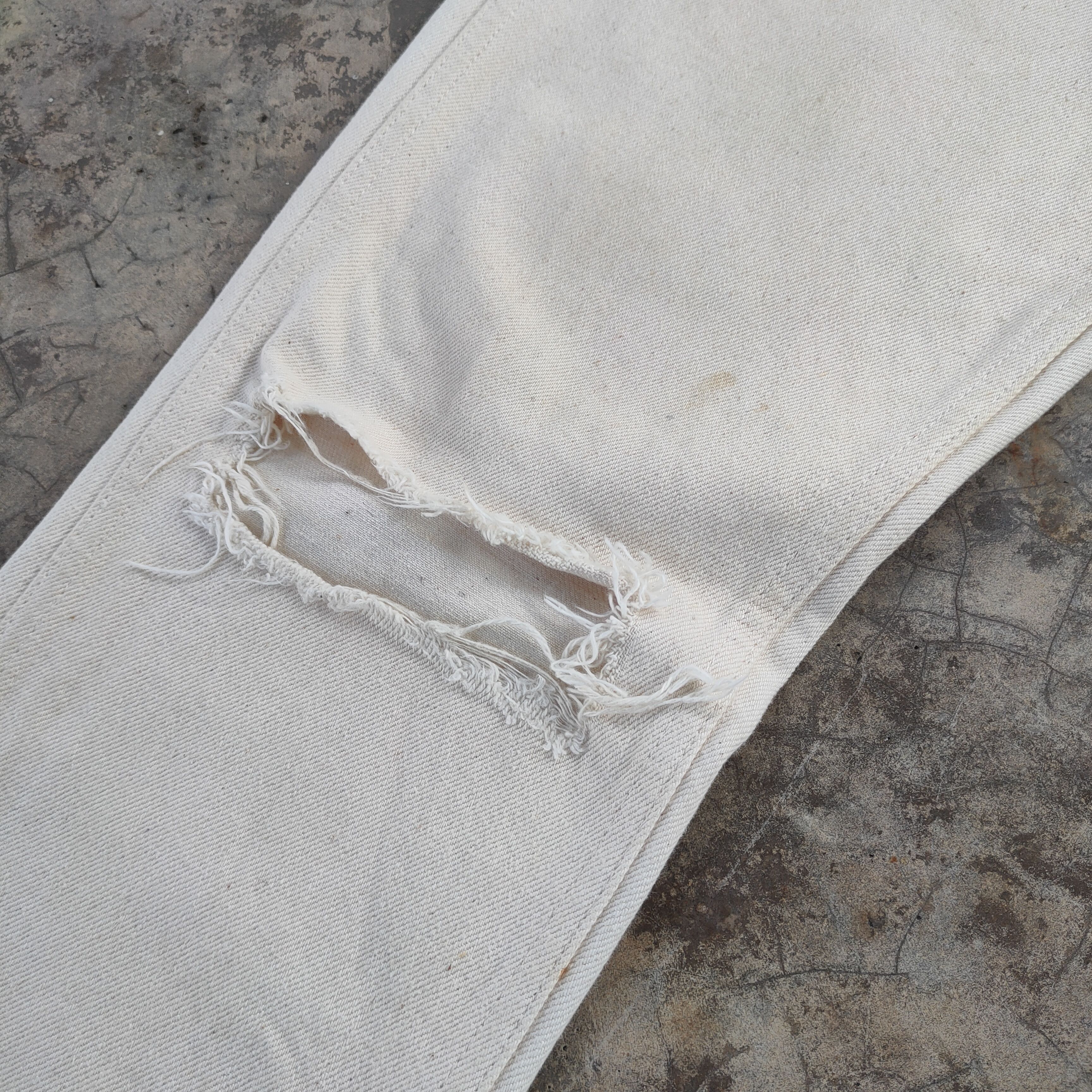 Unused VINTAGE UNUSED SKINNY FADED WHITE YELLOW JEANS DENIM PANTS Size US 32 / EU 48 - 6 Thumbnail