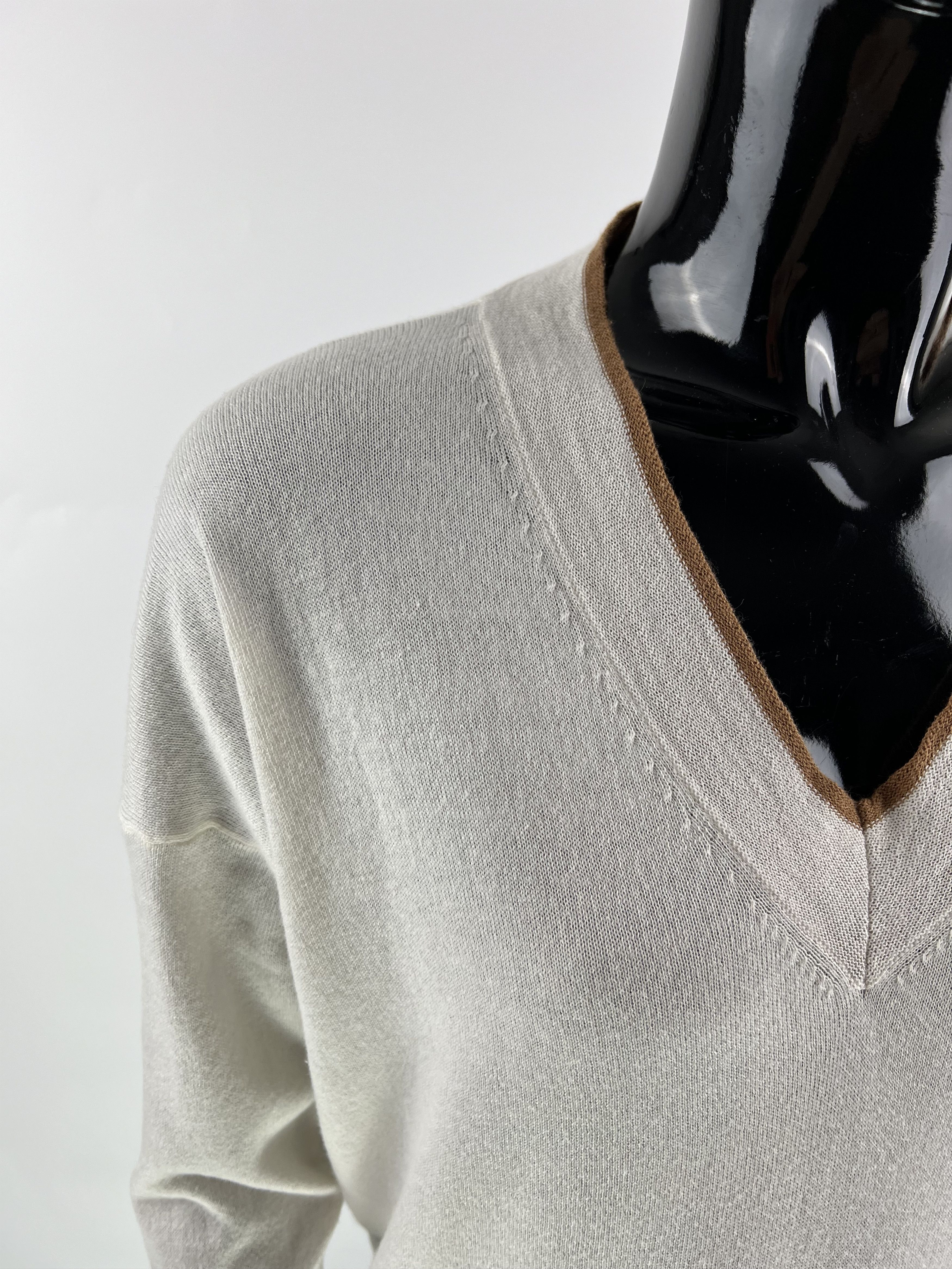 Other Annalisa Bucci Cotton Cashmere V-Neck Sweater Size IT42 Size M / US 6-8 / IT 42-44 - 2 Thumbnail