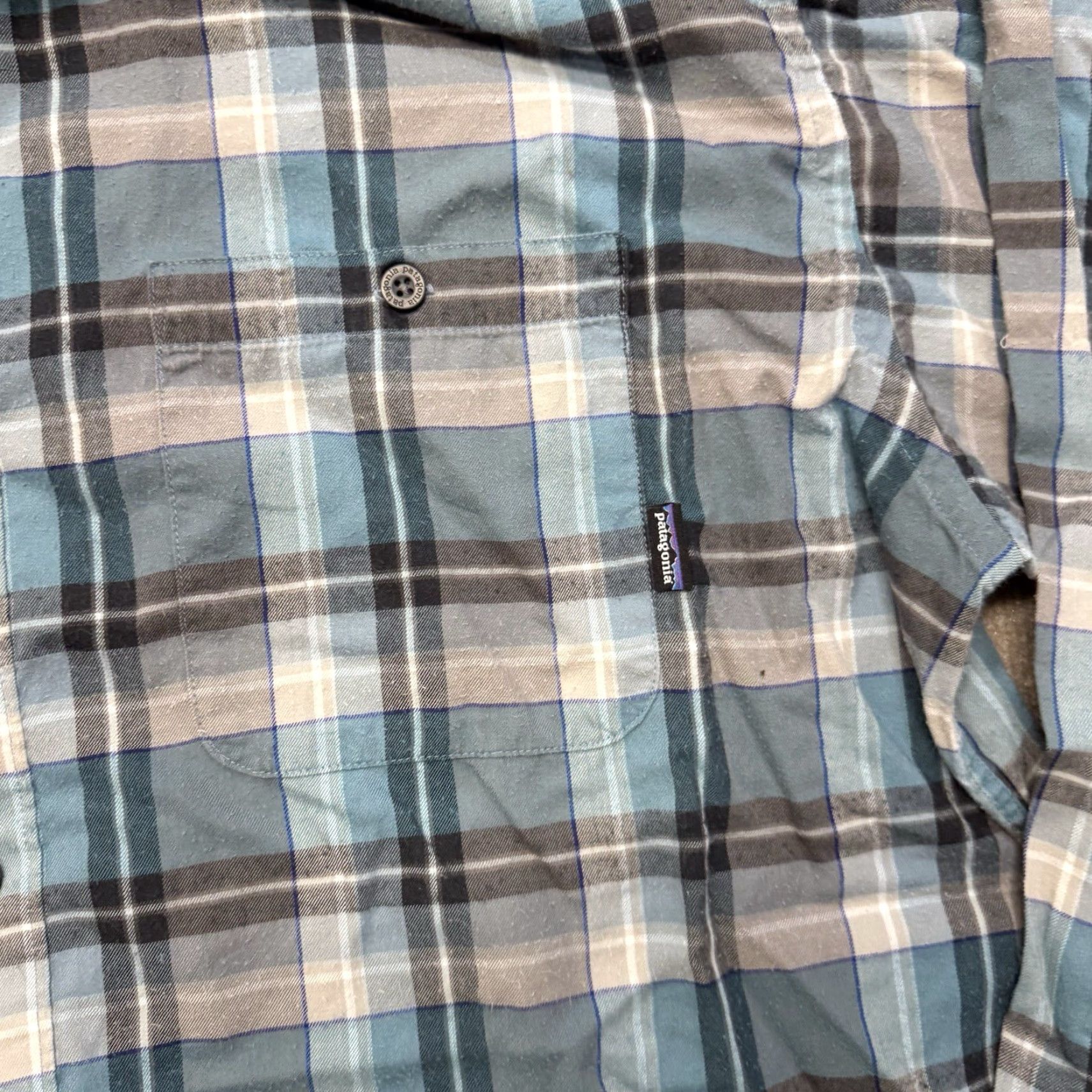 Patagonia Patagonia Shirt Mens XL Flannel Button-Up Plaid Blue White Organic Cotton Chore Size US XL / EU 56 / 4 - 5 Thumbnail