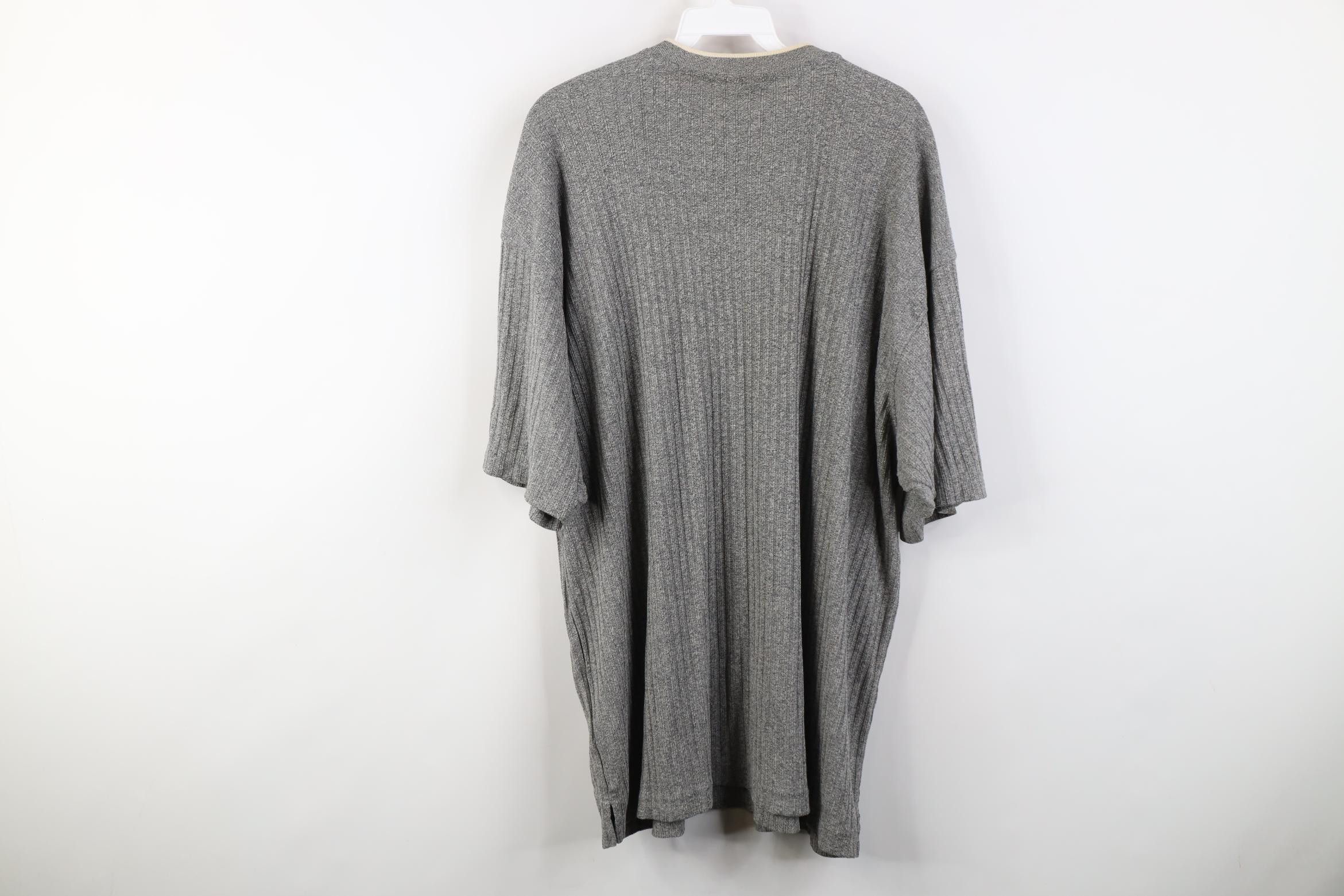 Vintage Vintage 90s Streetwear Ribbed Knit Henley T-Shirt Gray Size US XL / EU 56 / 4 - 9 Thumbnail