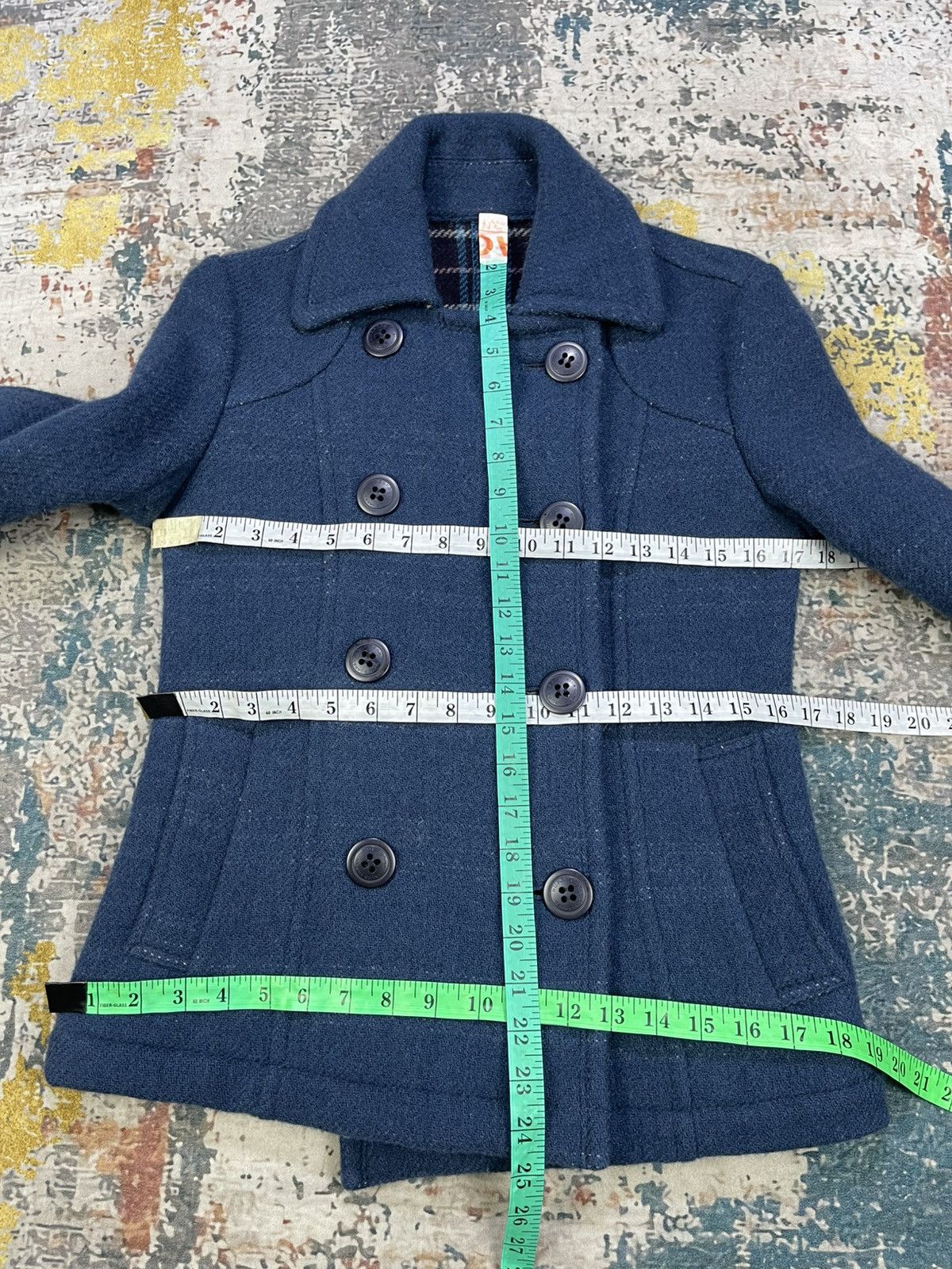Burberry Burberry Blue Label Checked Double Breasted Peacoat Size XS / US 0-2 / IT 36-38 - 9 Thumbnail