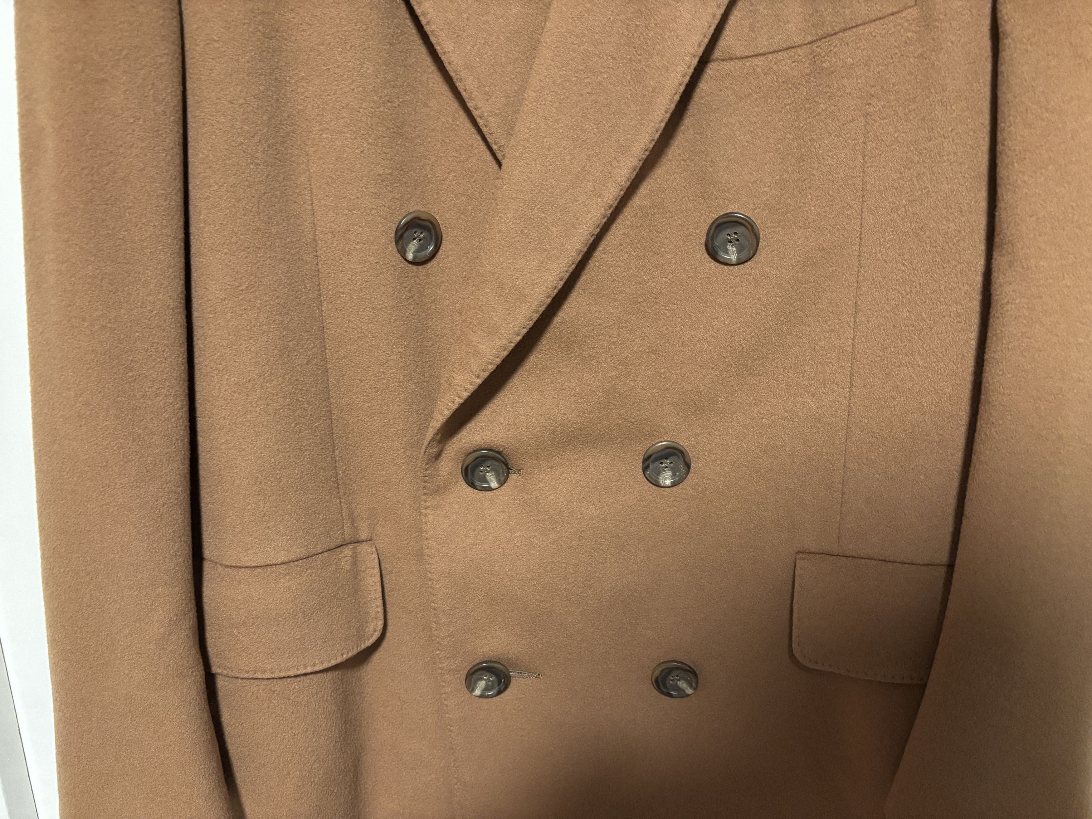 Samuelsohn Cashmere Double Breasted Tan/Camel Overcoat Polo Coat - M/L Size US L / EU 52-54 / 3 - 9 Thumbnail