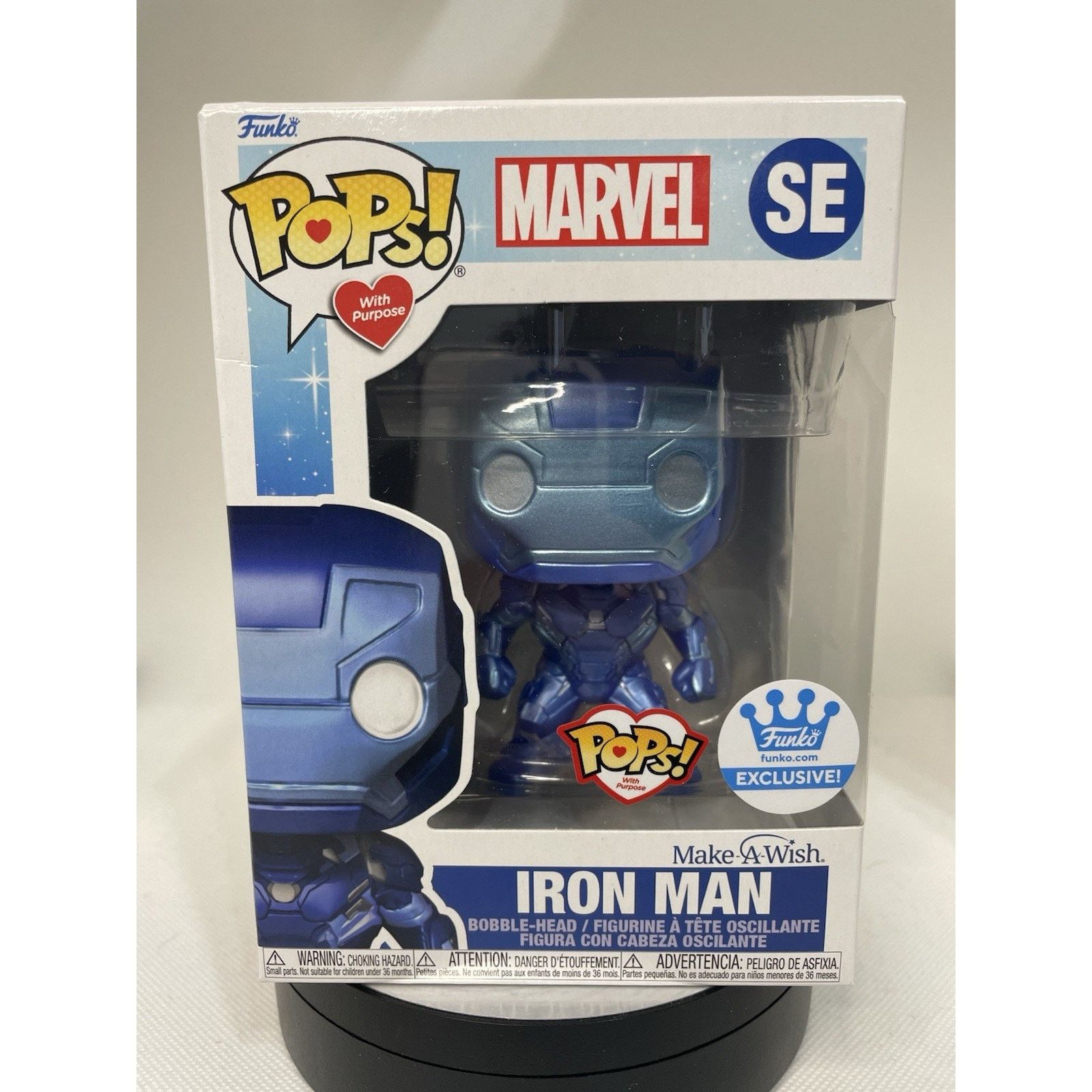 Marvel Comics Funko Pop! Iron Man Metallic - Funko Exclusive Make A Wish Size ONE SIZE - 1 Thumbnail