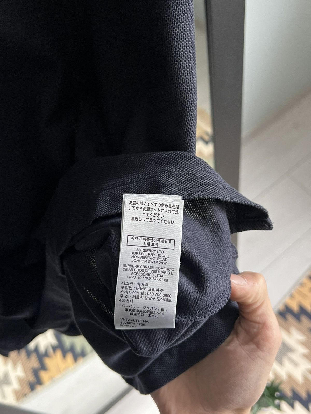 Burberry Burberry Luxury Navy Polo T-shirt Size US L / EU 52-54 / 3 - 13 Thumbnail