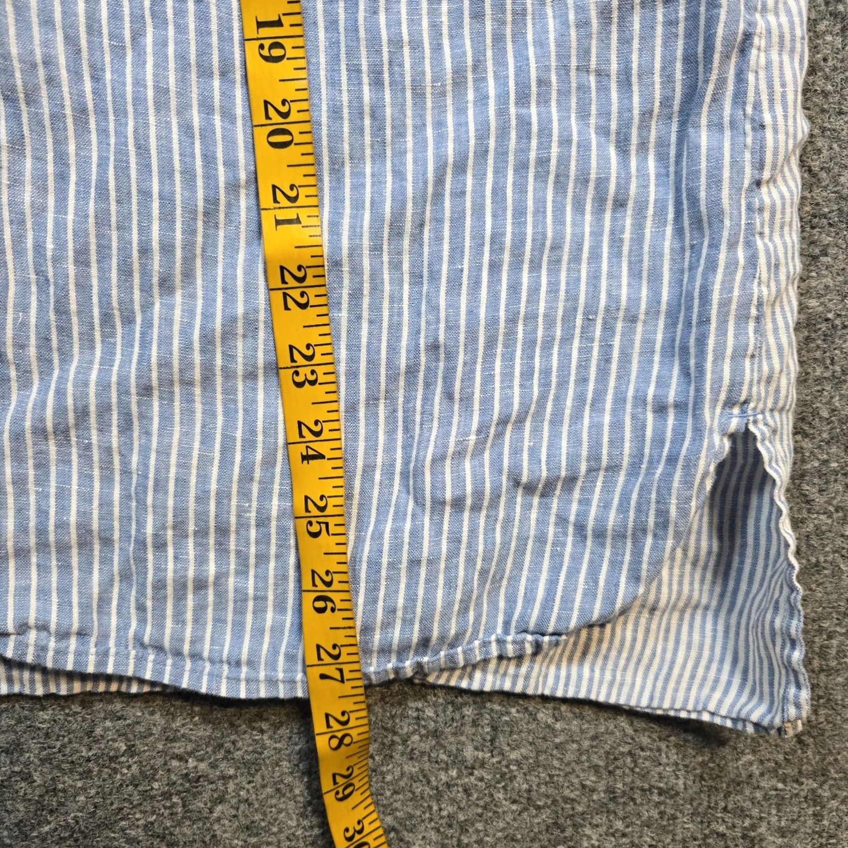 J. Jill J. Jill Top Women Large Blue Stripe Linen Button Long Sleeve Beach Casual Coastal Size L / US 10 / IT 46 - 6 Thumbnail
