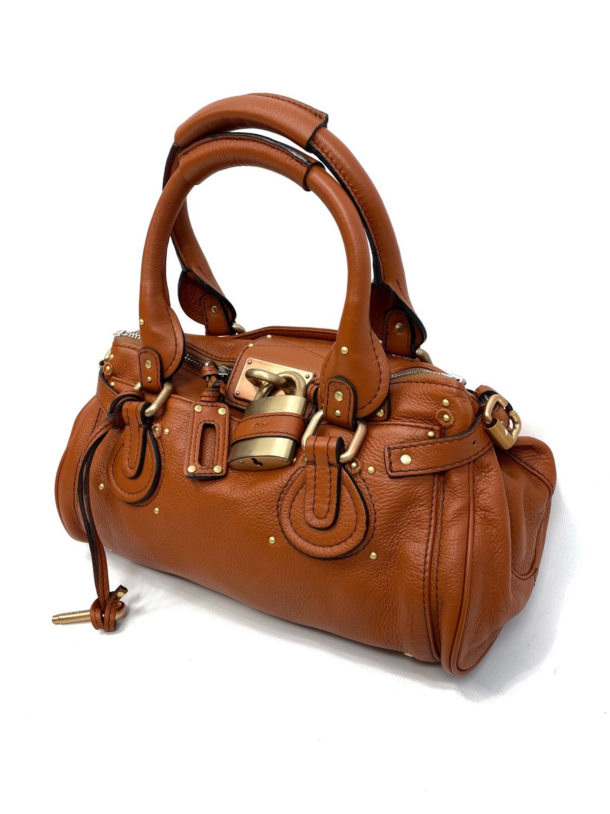 Chloe Chloé Paddington Medium Satchel Bag – Tan Pebbled Leather Size ONE SIZE - 2 Thumbnail