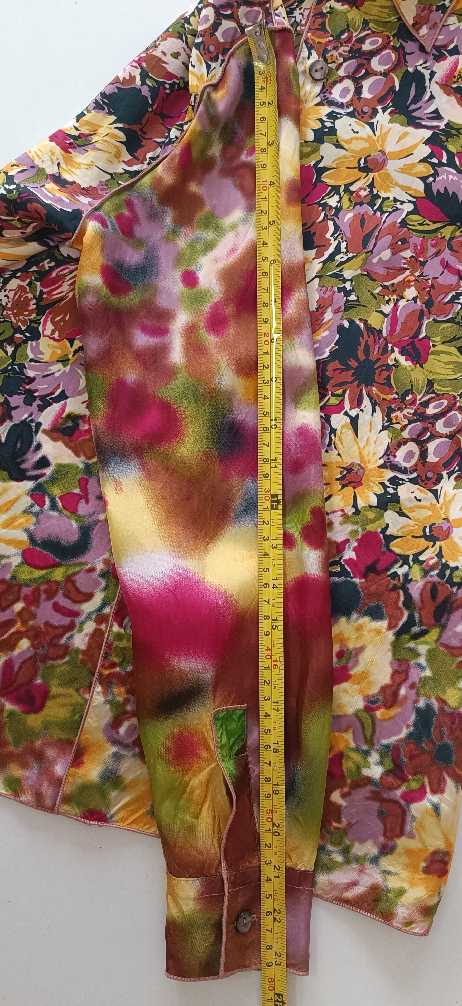 Jean Paul Gaultier SS2001- Satin flower tie-dye shirt Size M / US 6-8 / IT 42-44 - 21 Thumbnail