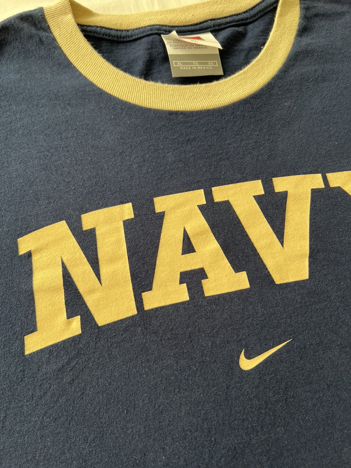 Nike Vintage 90s Nike Navy Ringer T-shirt Size US XL / EU 56 / 4 - 5 Thumbnail