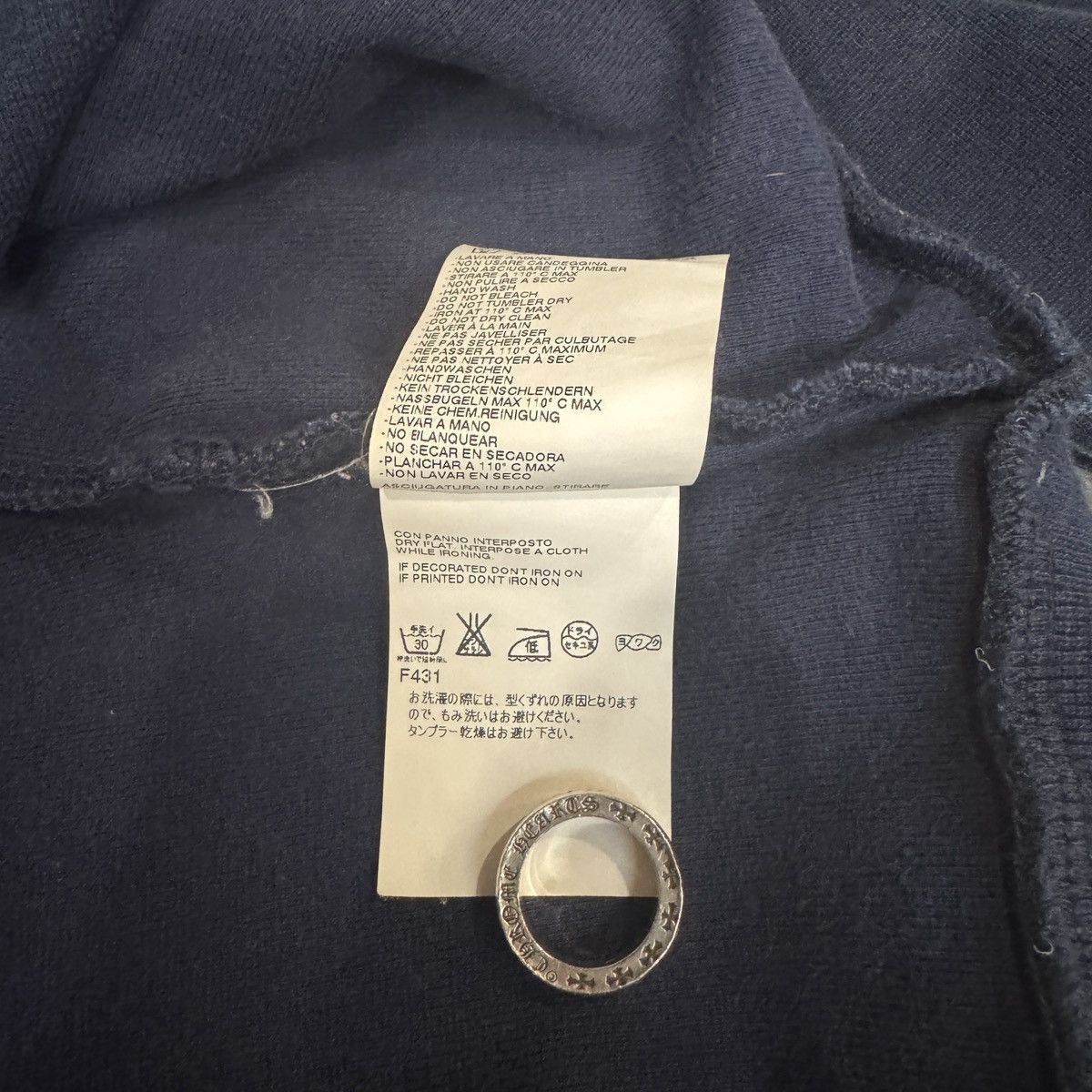 Maison Margiela Maison Margiela Blank Navy Embroidered Hoodie Size ONE SIZE - 6 Thumbnail