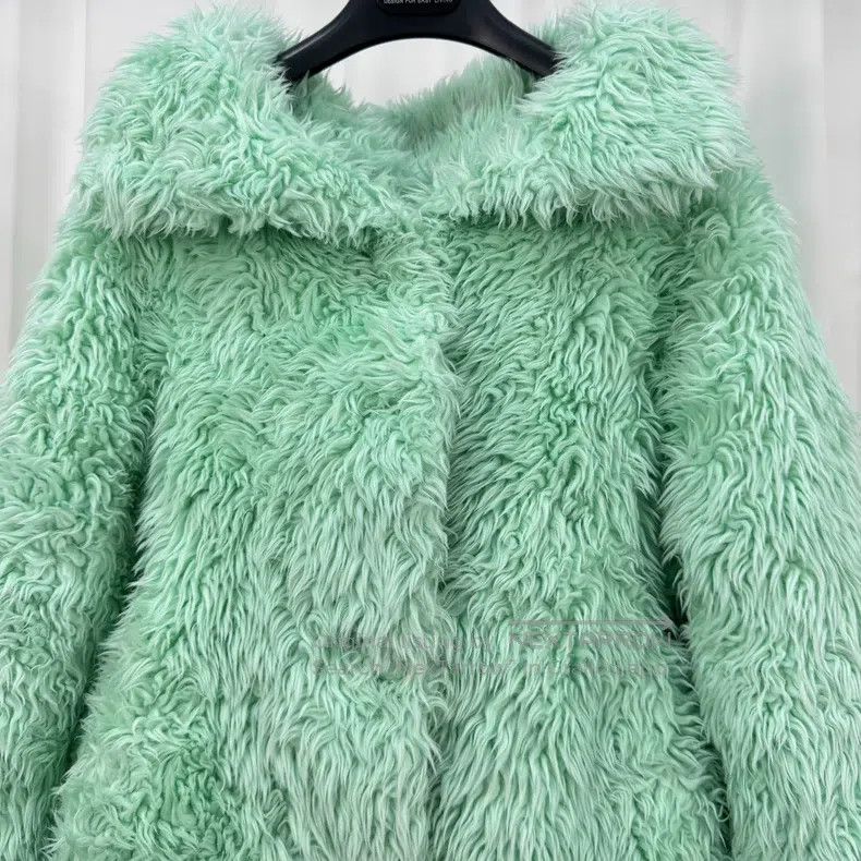 Balenciaga Balenciaga Mint Green Teddy Coat Size XXS / US 00 / IT 34 - 3 Thumbnail