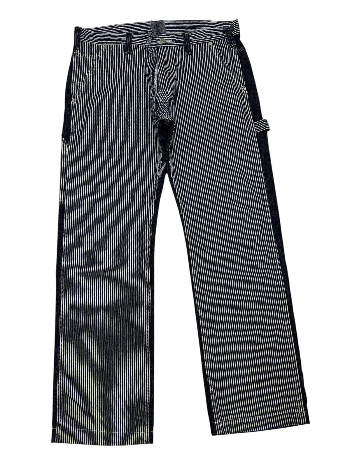 KOJIMA GENES 🔥KOJIMA GENES HICKORY STRIPE WORKWEAR BLUE JEANS Size US 36 / EU 52 - 3 Thumbnail