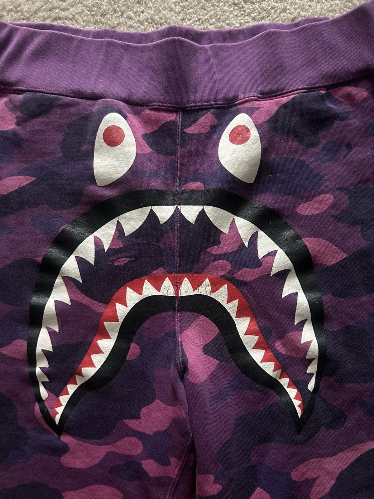 Bape Purple Camo Shark Bape Shorts Size US 34 / EU 50 - 2 Thumbnail