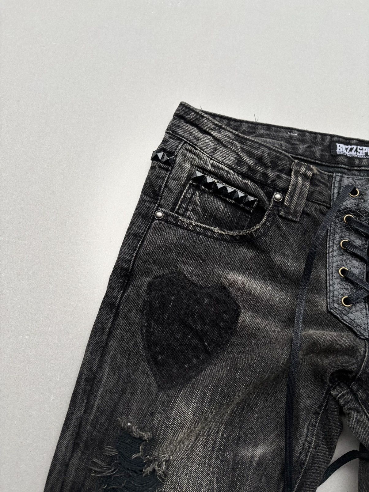Japanese Brand BUZZSPUNKY lace up flare jeans Size US 28 / EU 44 - 4 Thumbnail