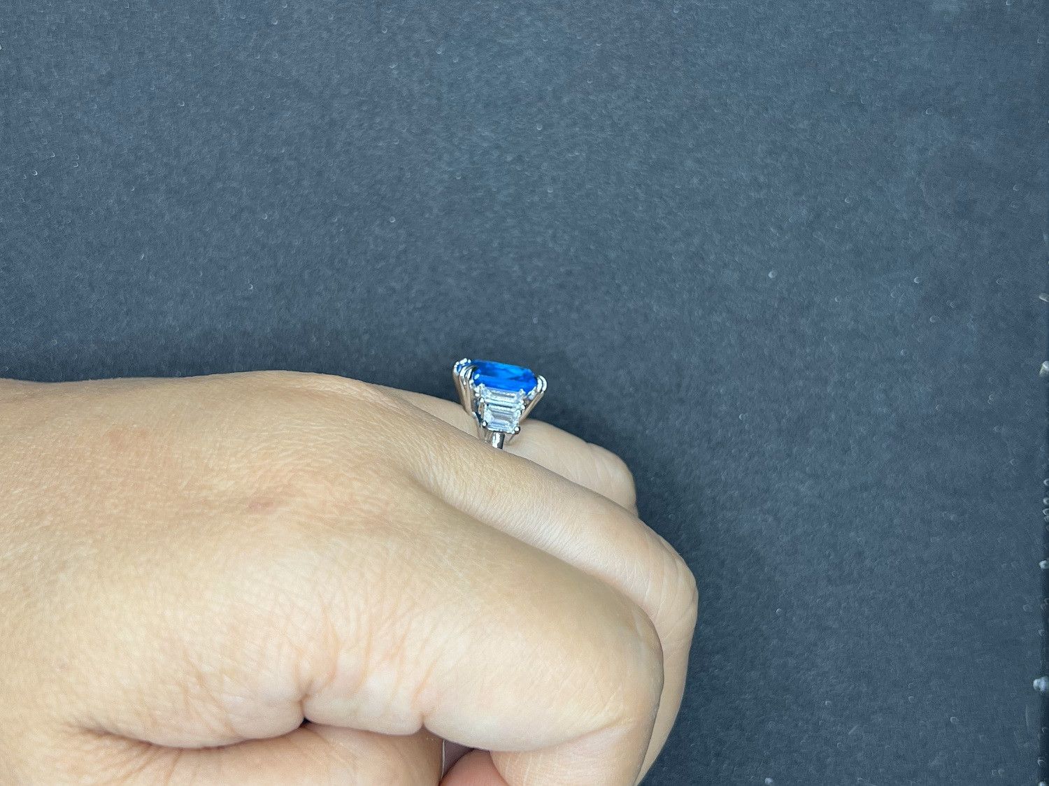 Jewelry Square Blue Cz Silver Ring - Size 8 Size ONE SIZE - 5 Thumbnail